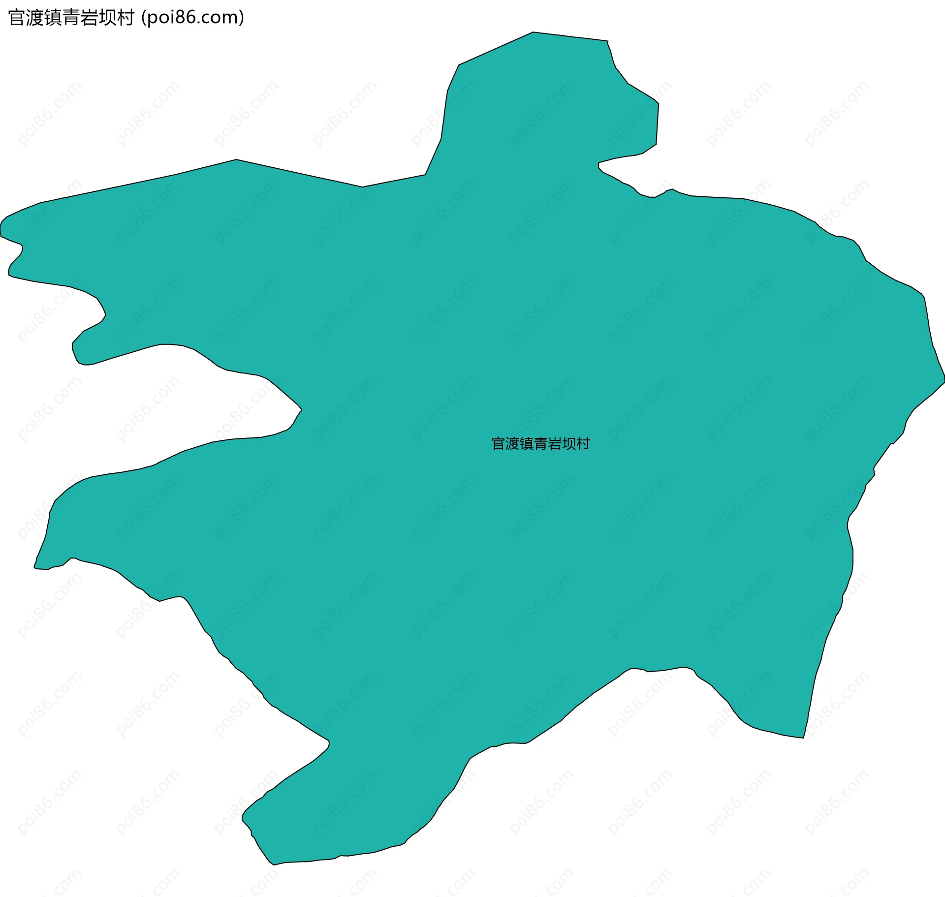 官渡镇青岩坝村边界地图