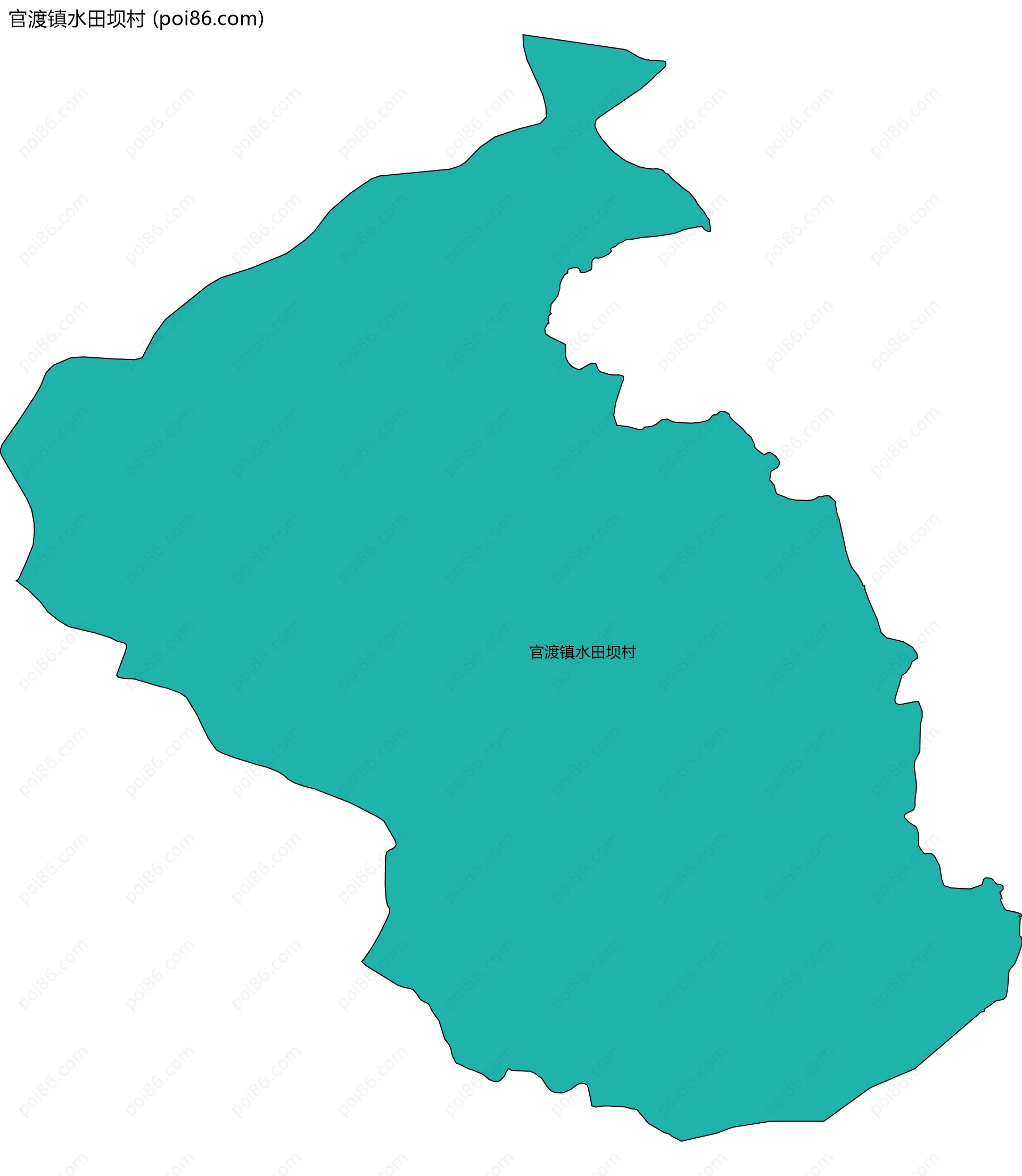官渡镇水田坝村边界地图