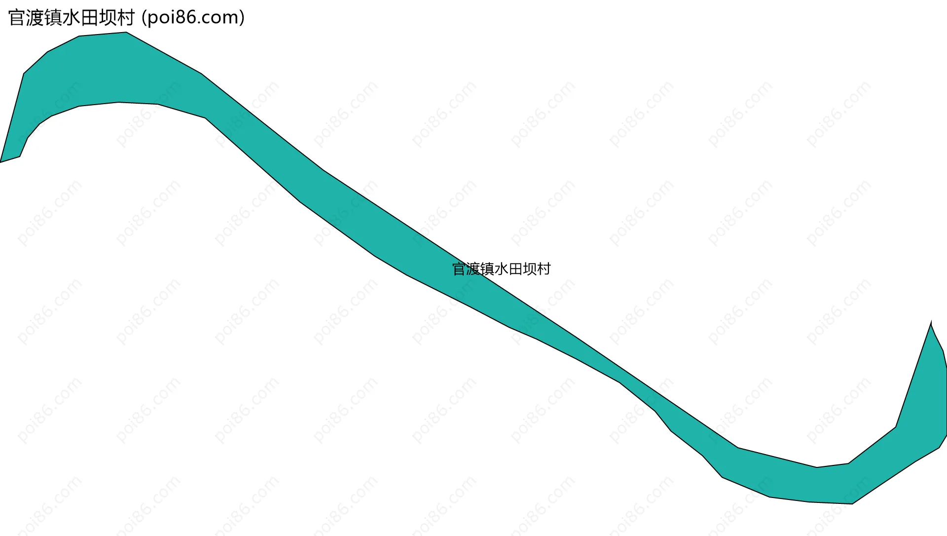 官渡镇水田坝村边界地图