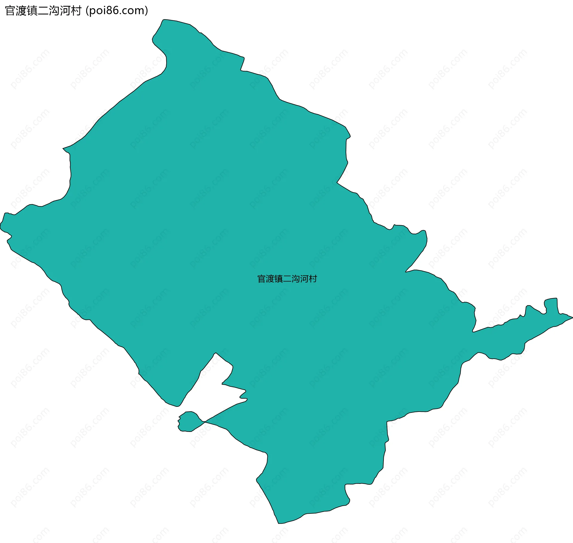 官渡镇二沟河村边界地图