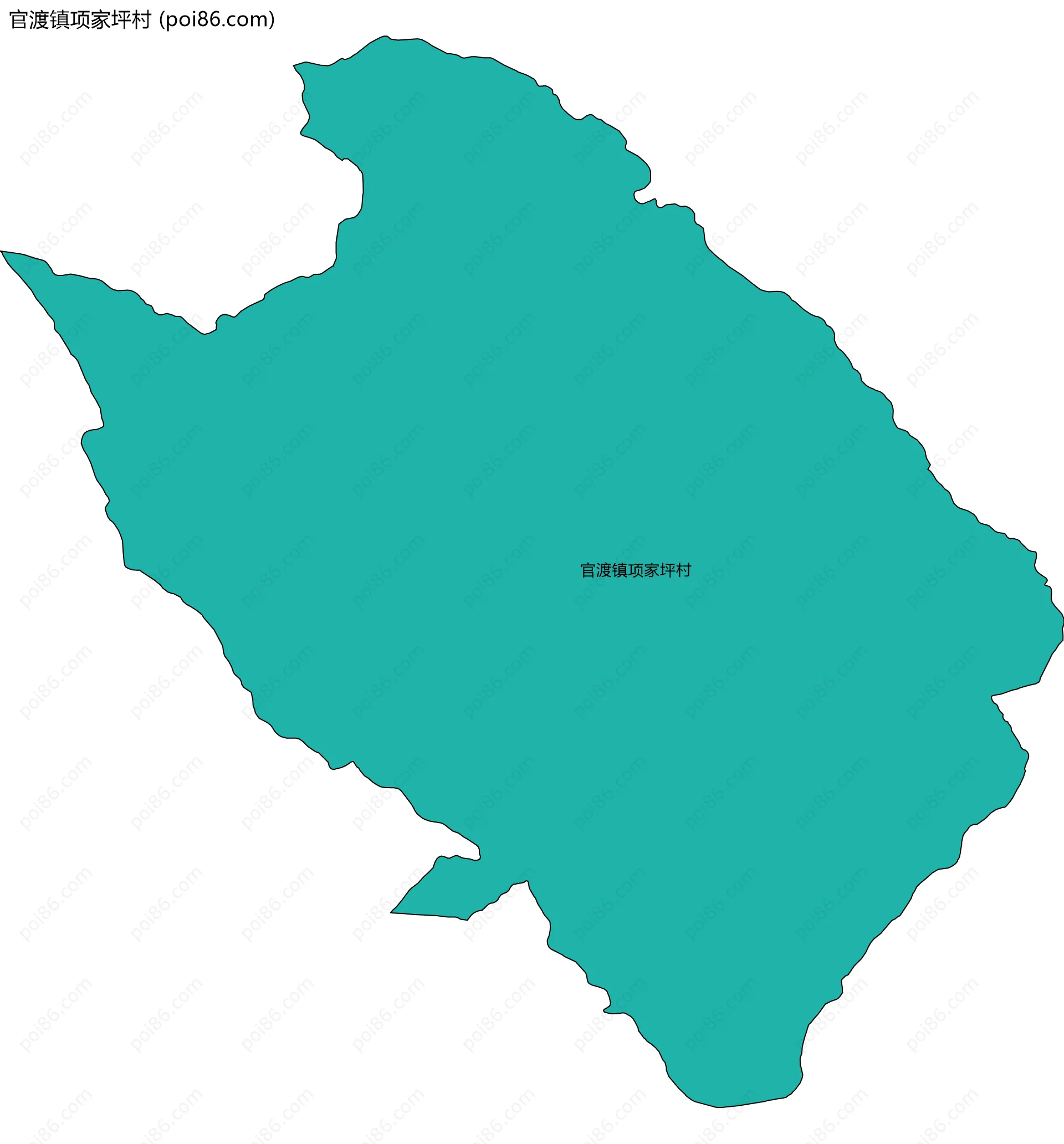 官渡镇项家坪村边界地图