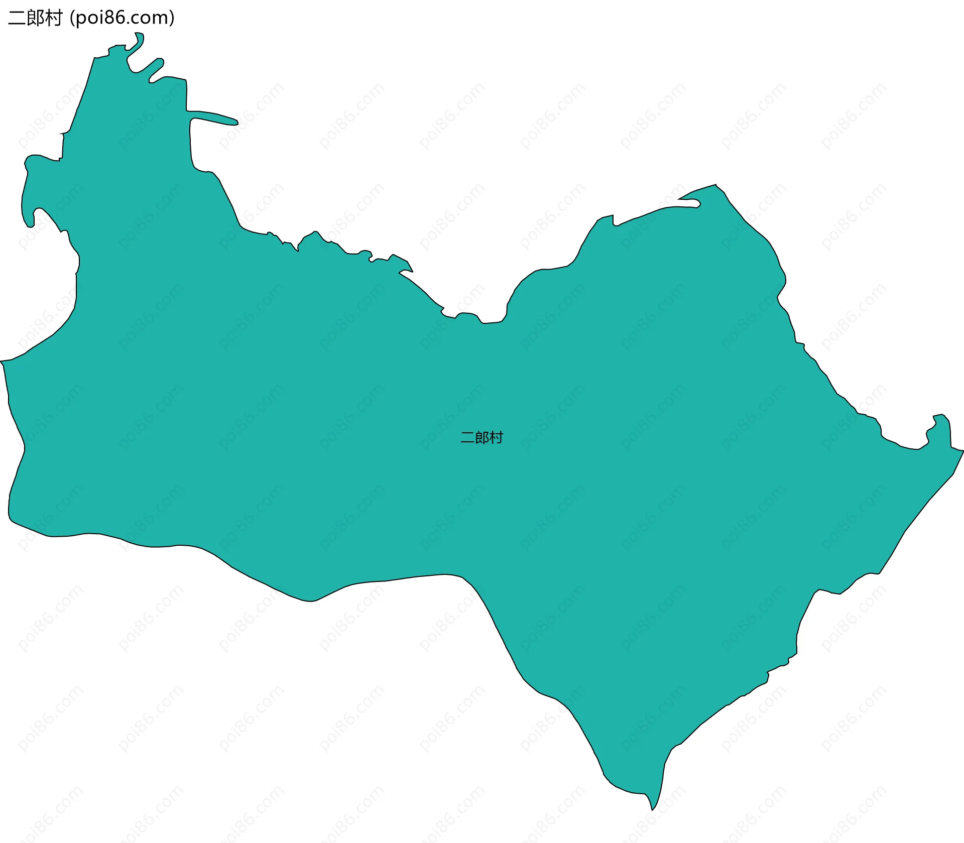 二郎村边界地图