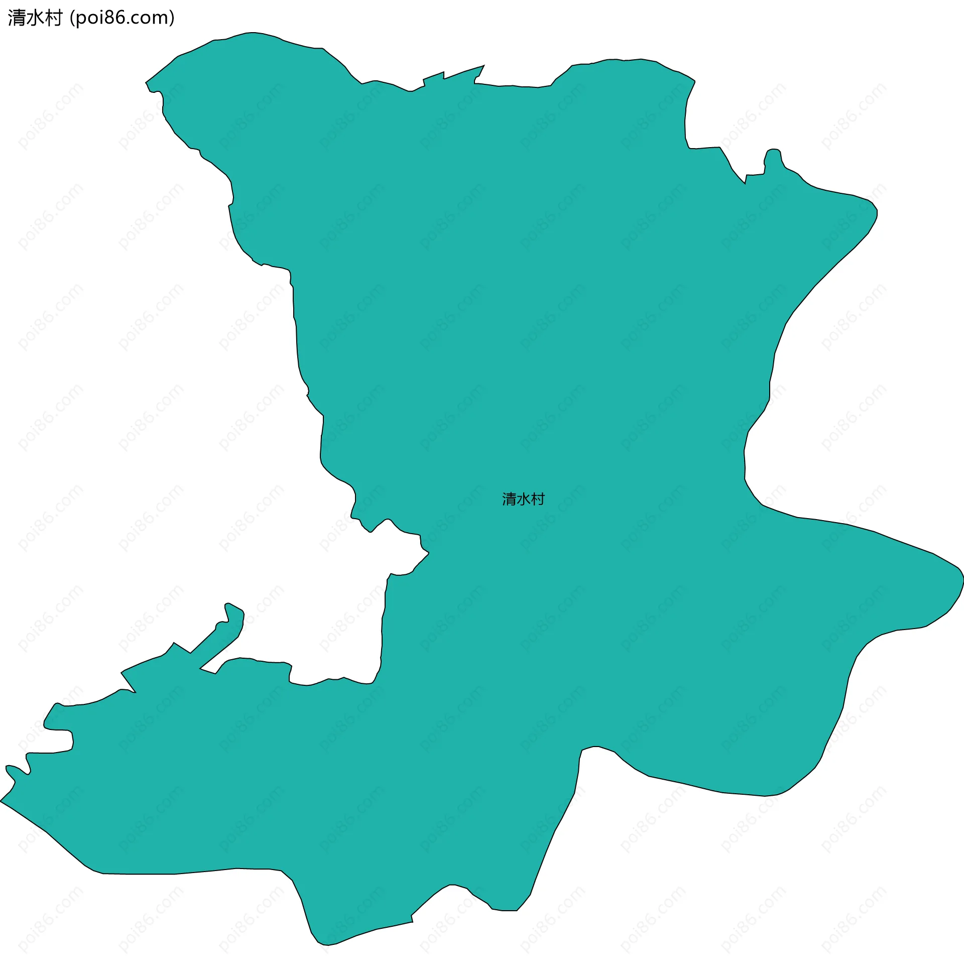 清水村边界地图
