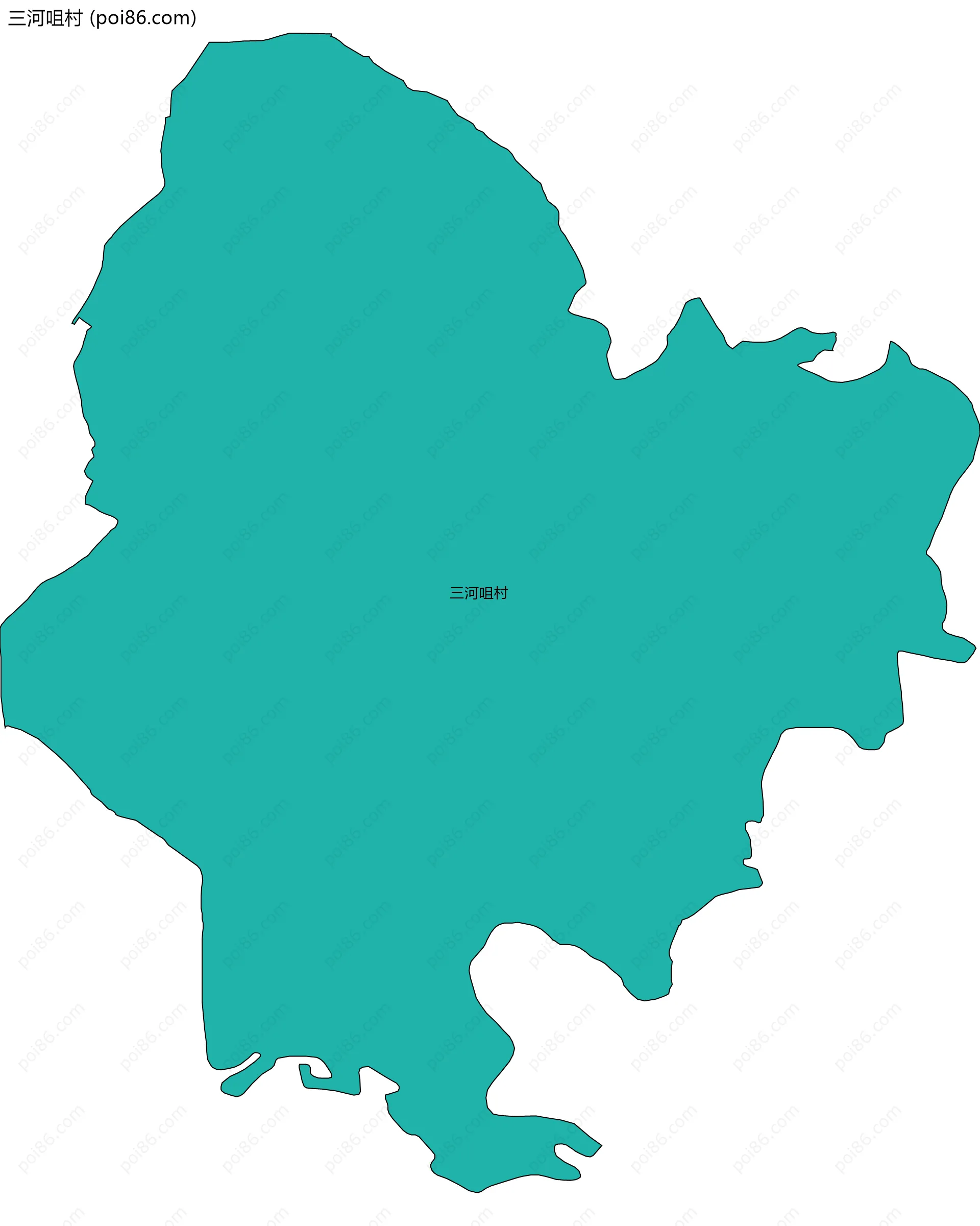 三河咀村边界地图