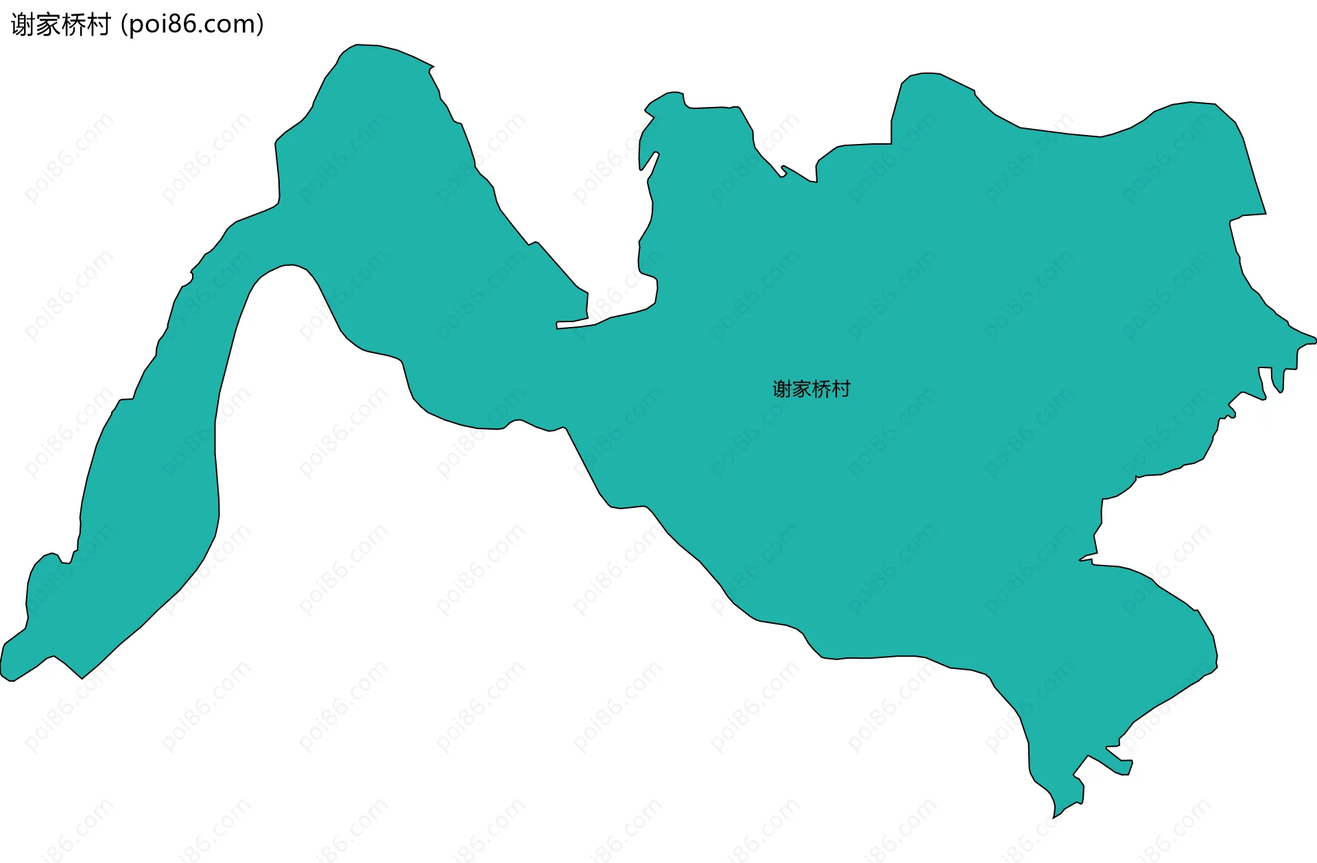 谢家桥村边界地图