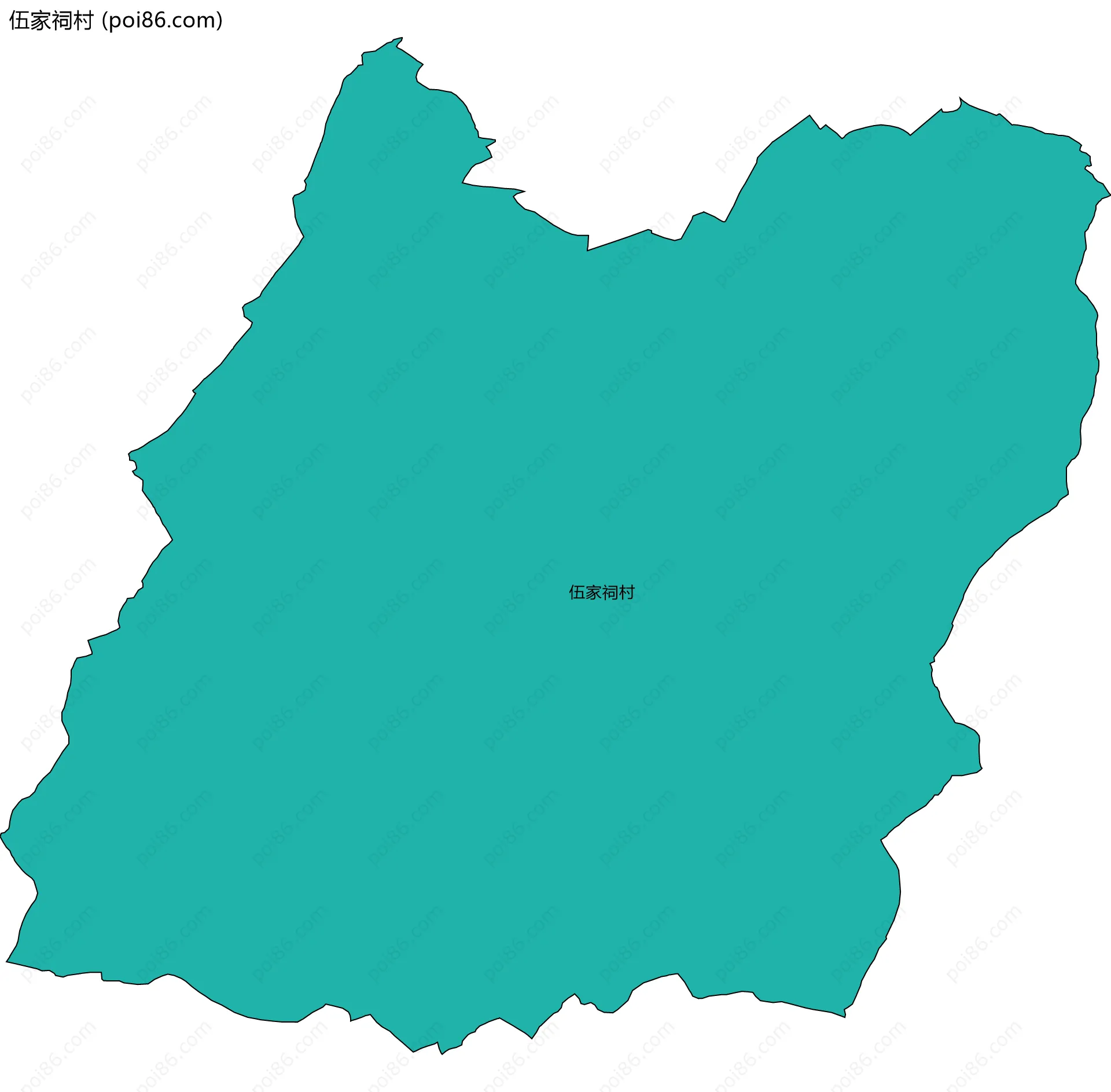 伍家祠村边界地图