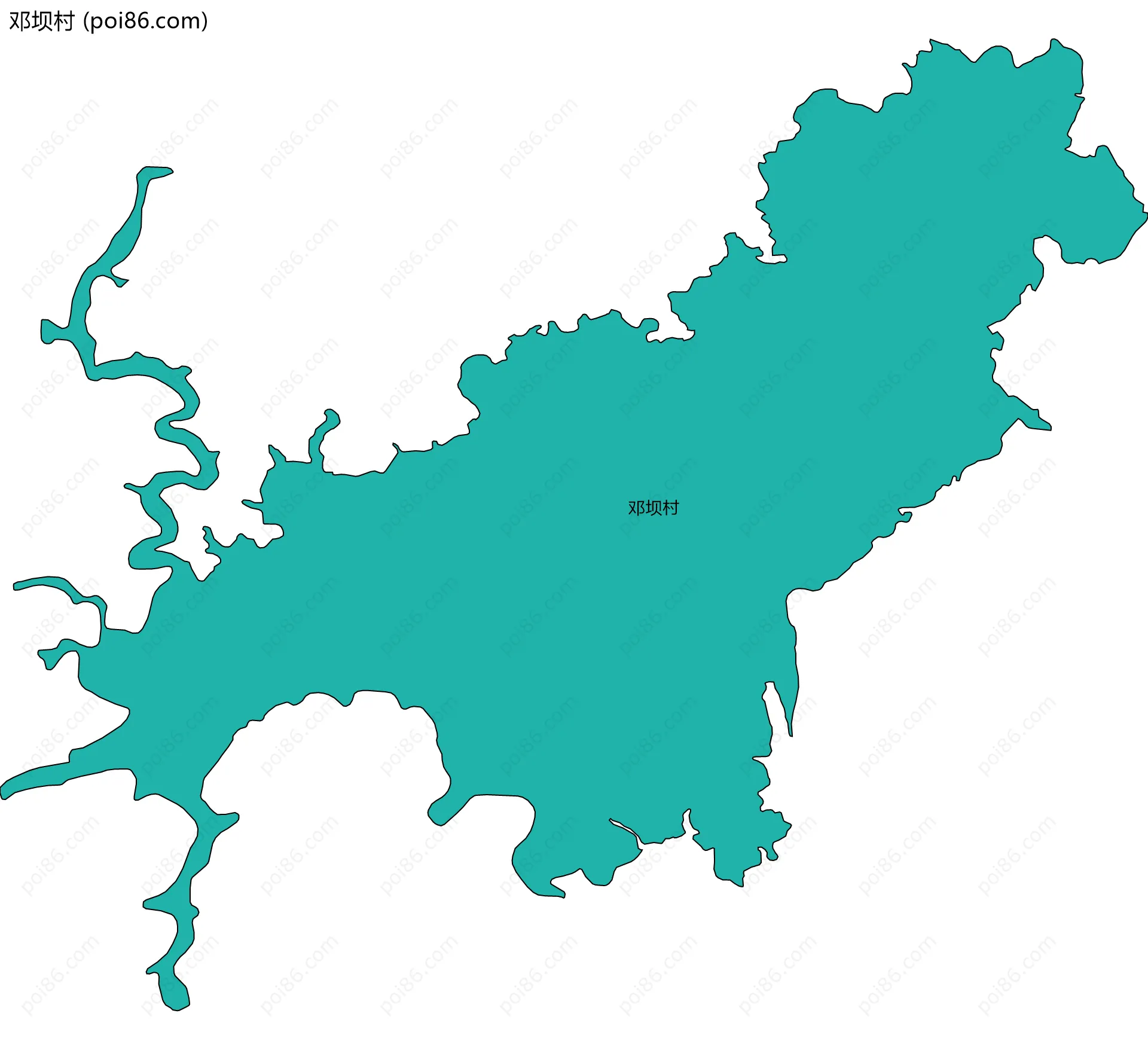 邓坝村边界地图