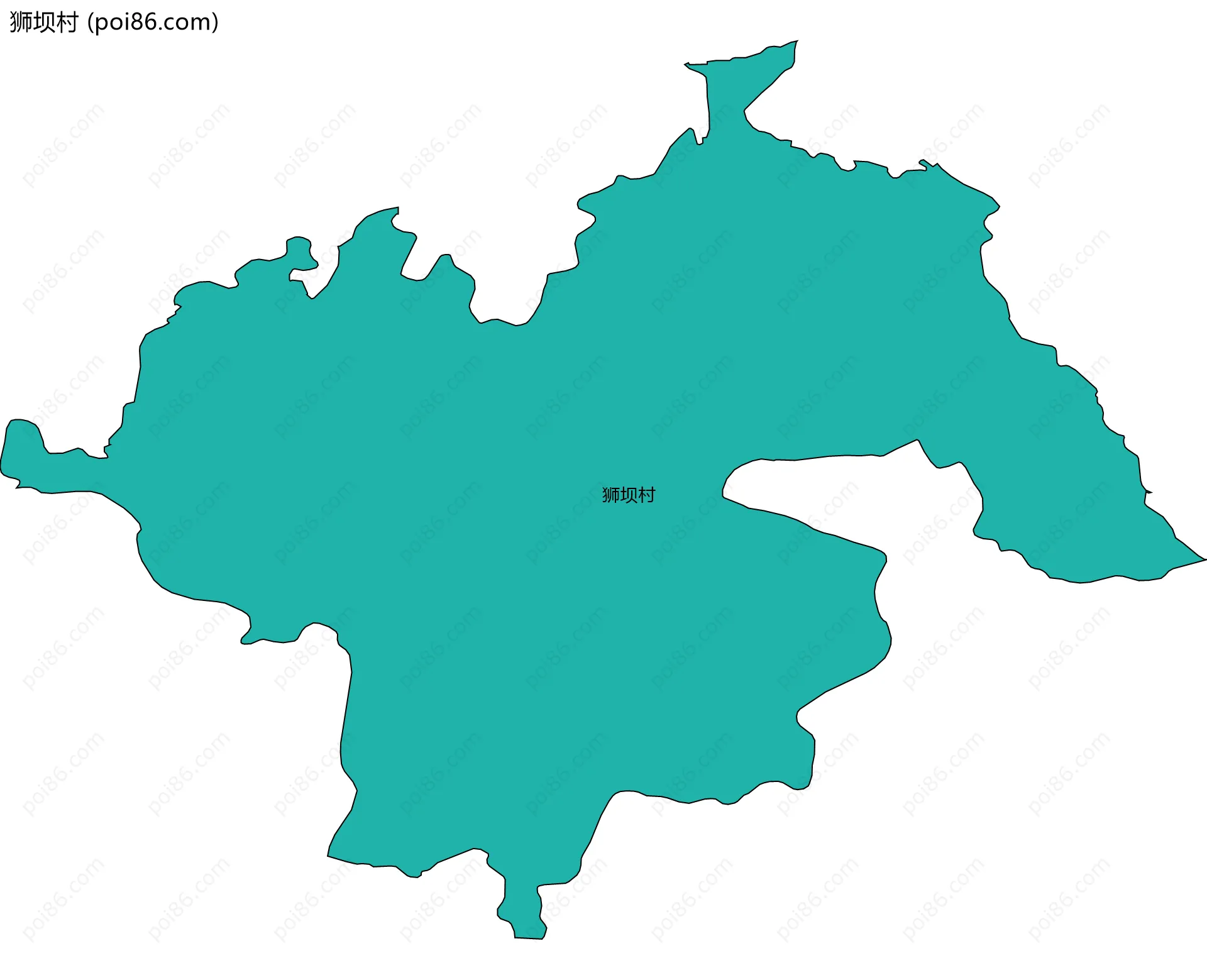 狮坝村边界地图