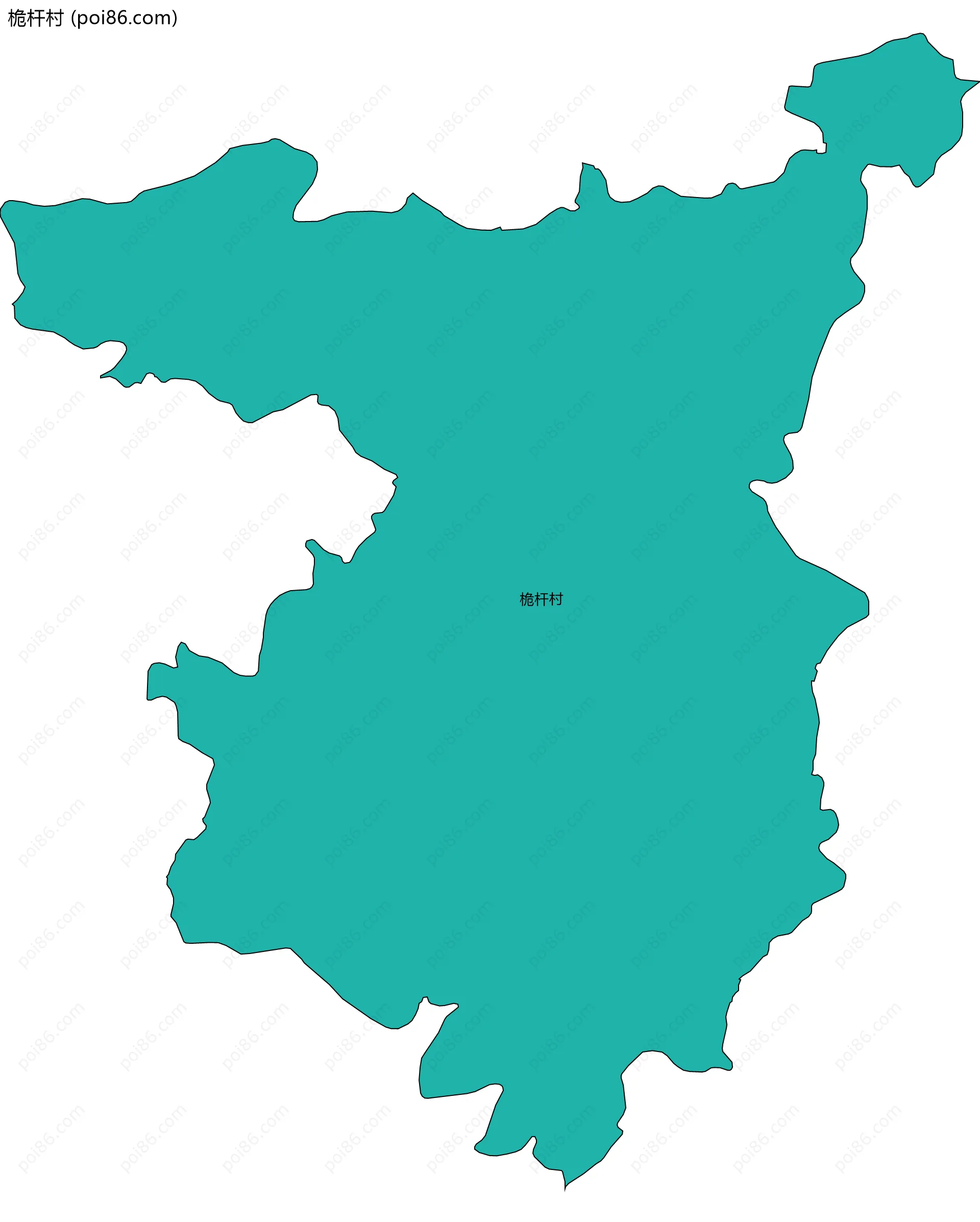 桅杆村边界地图