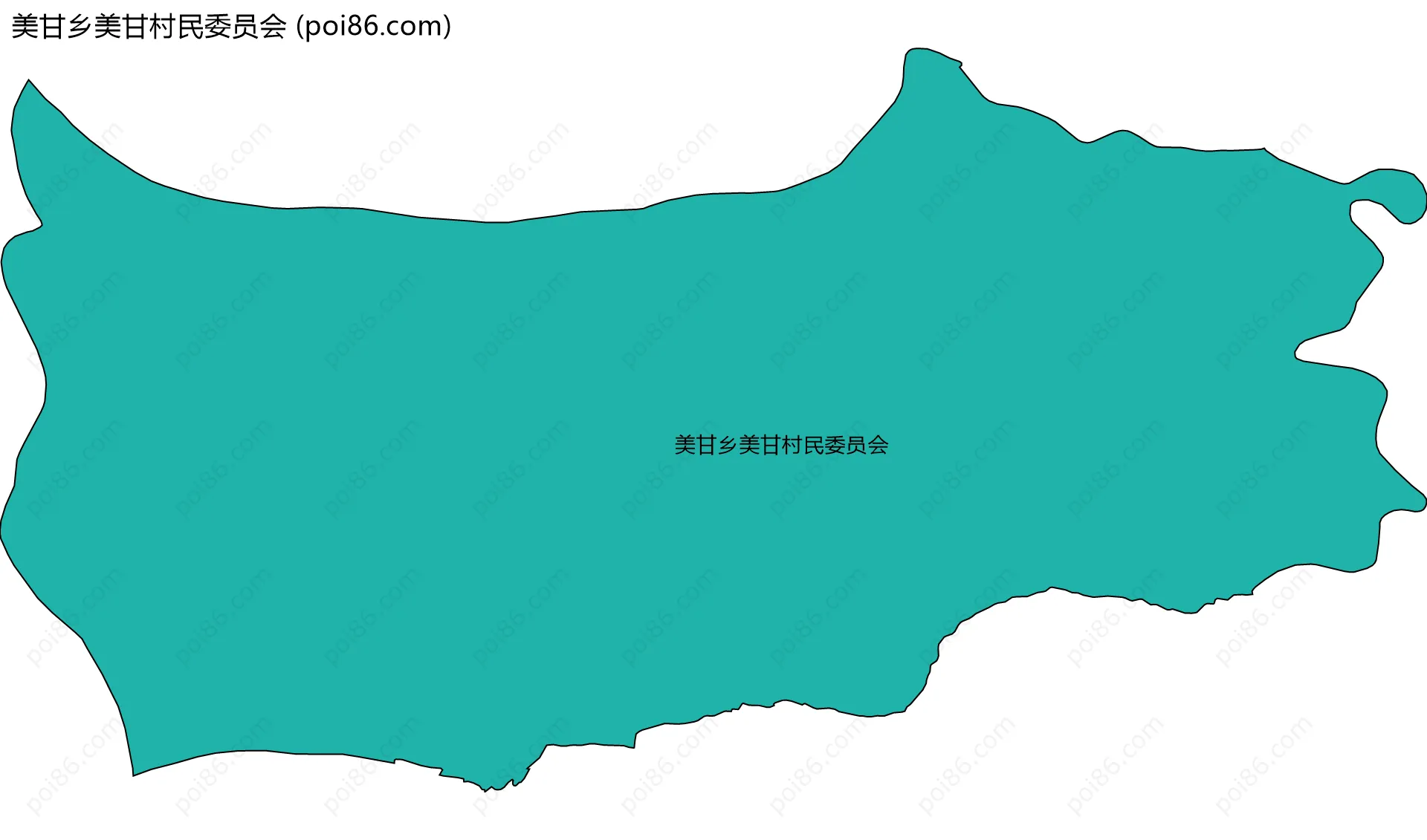 美甘乡美甘村民委员会边界地图