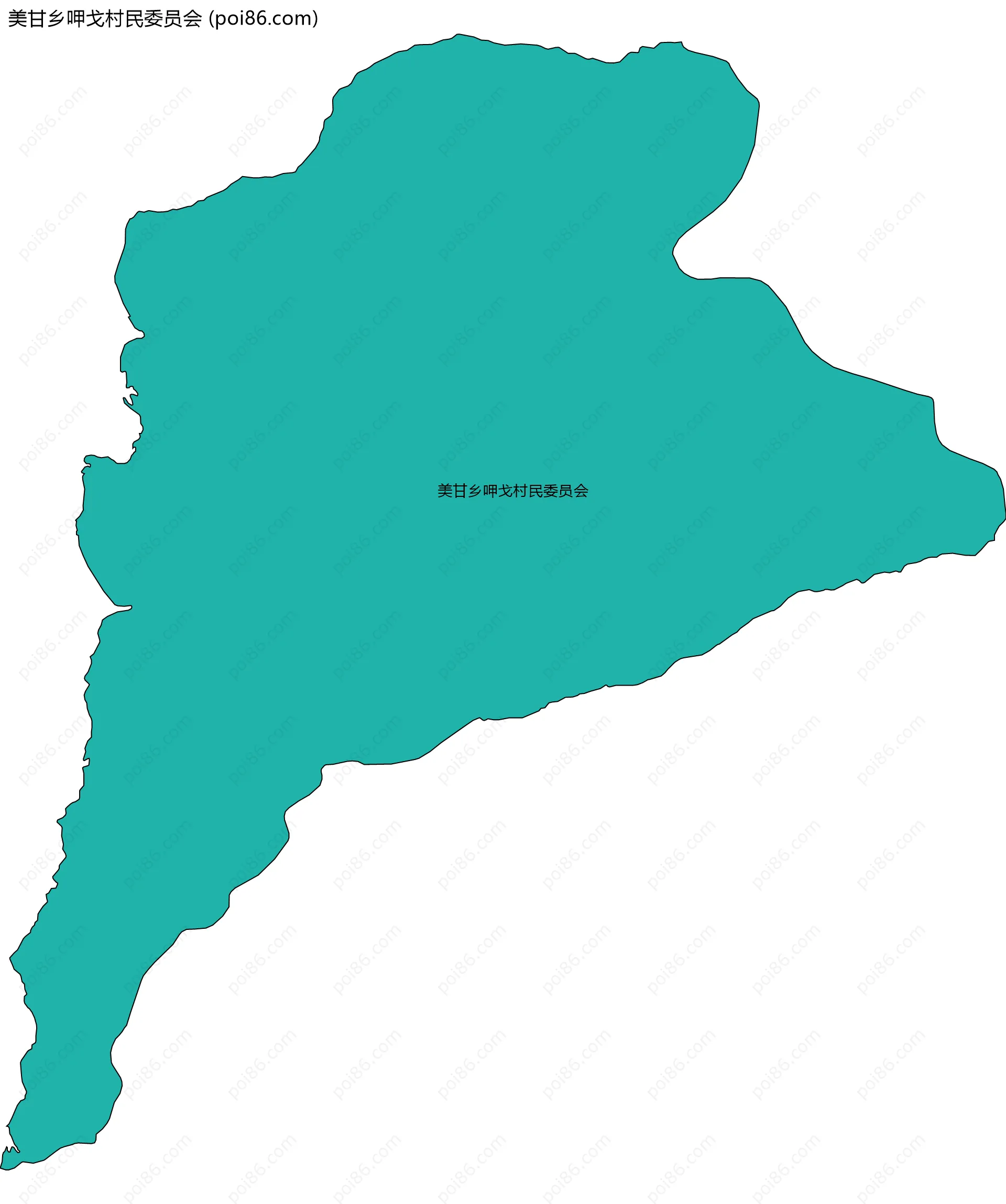 美甘乡呷戈村民委员会边界地图
