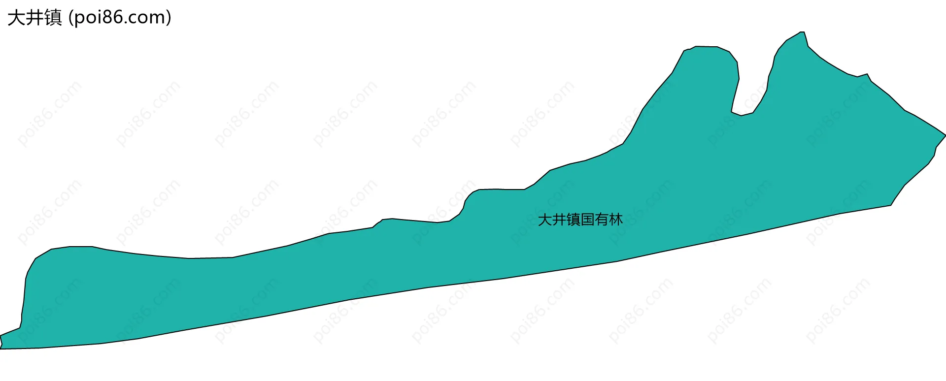 大井镇边界地图(五级行政区划)
