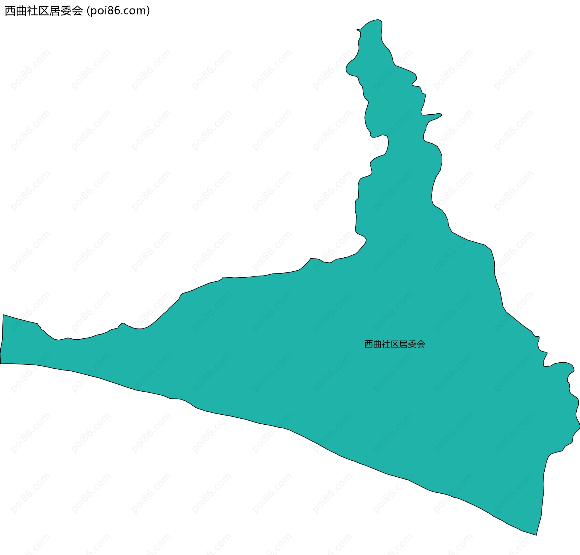 西曲社区居委会边界地图
