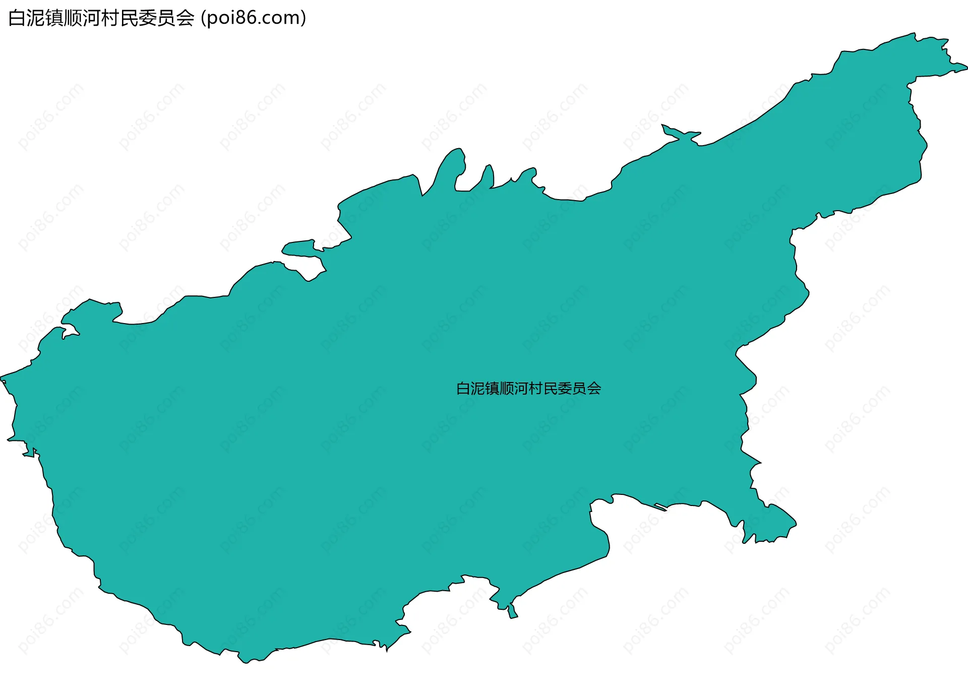 白泥镇顺河村民委员会边界地图