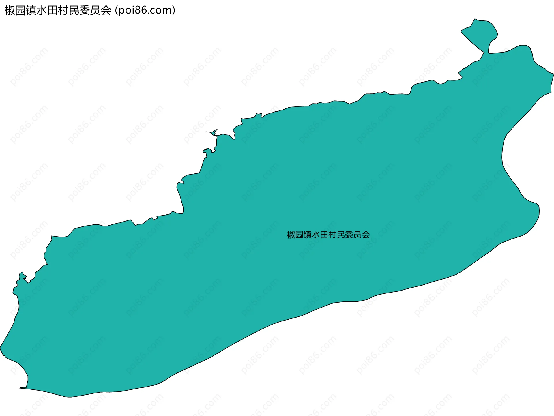 椒园镇水田村民委员会边界地图