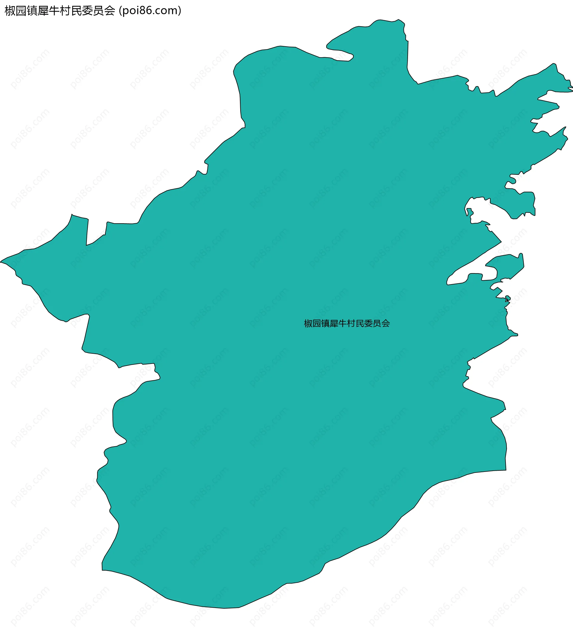 椒园镇犀牛村民委员会边界地图