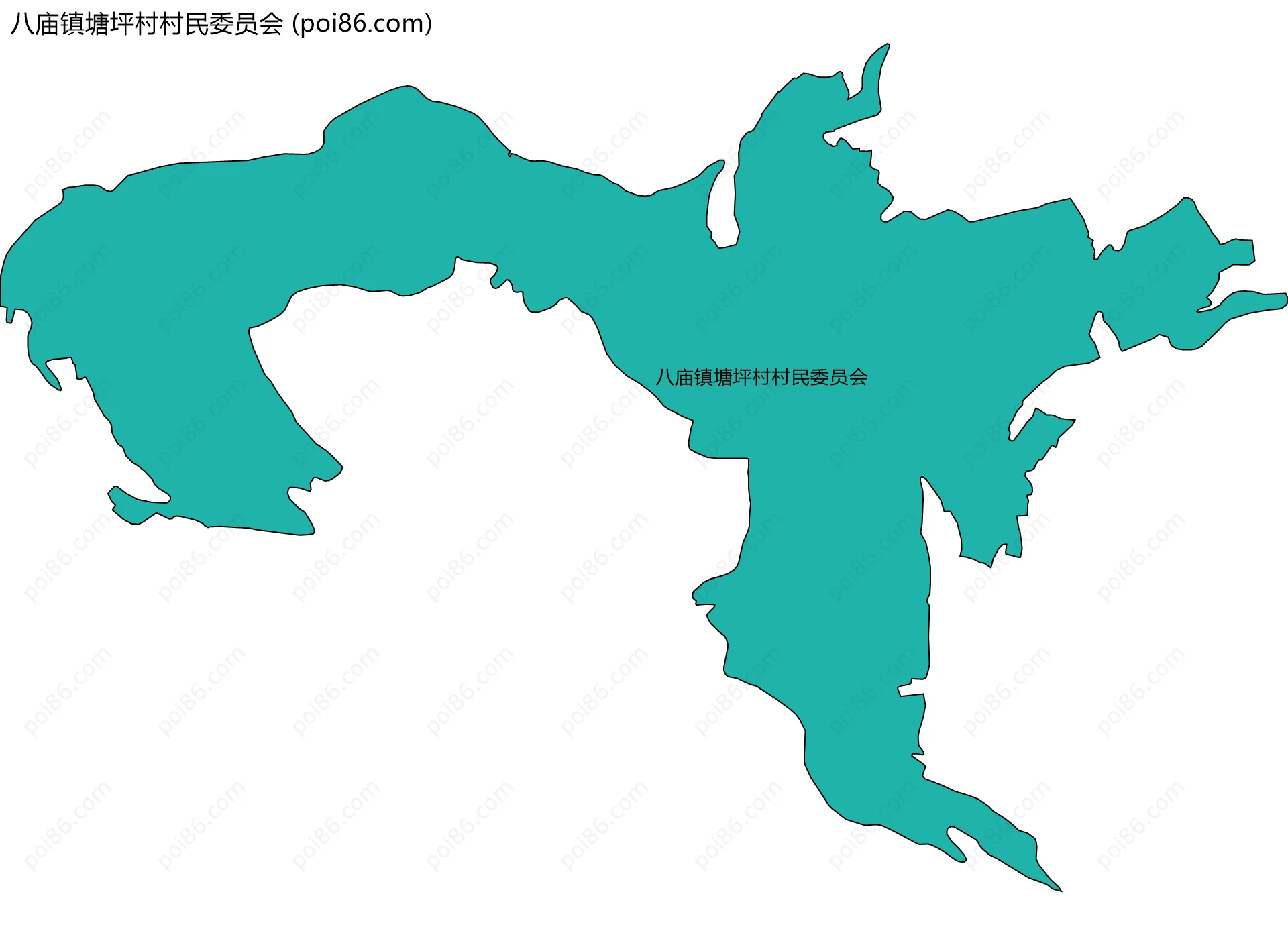 八庙镇塘坪村村民委员会边界地图