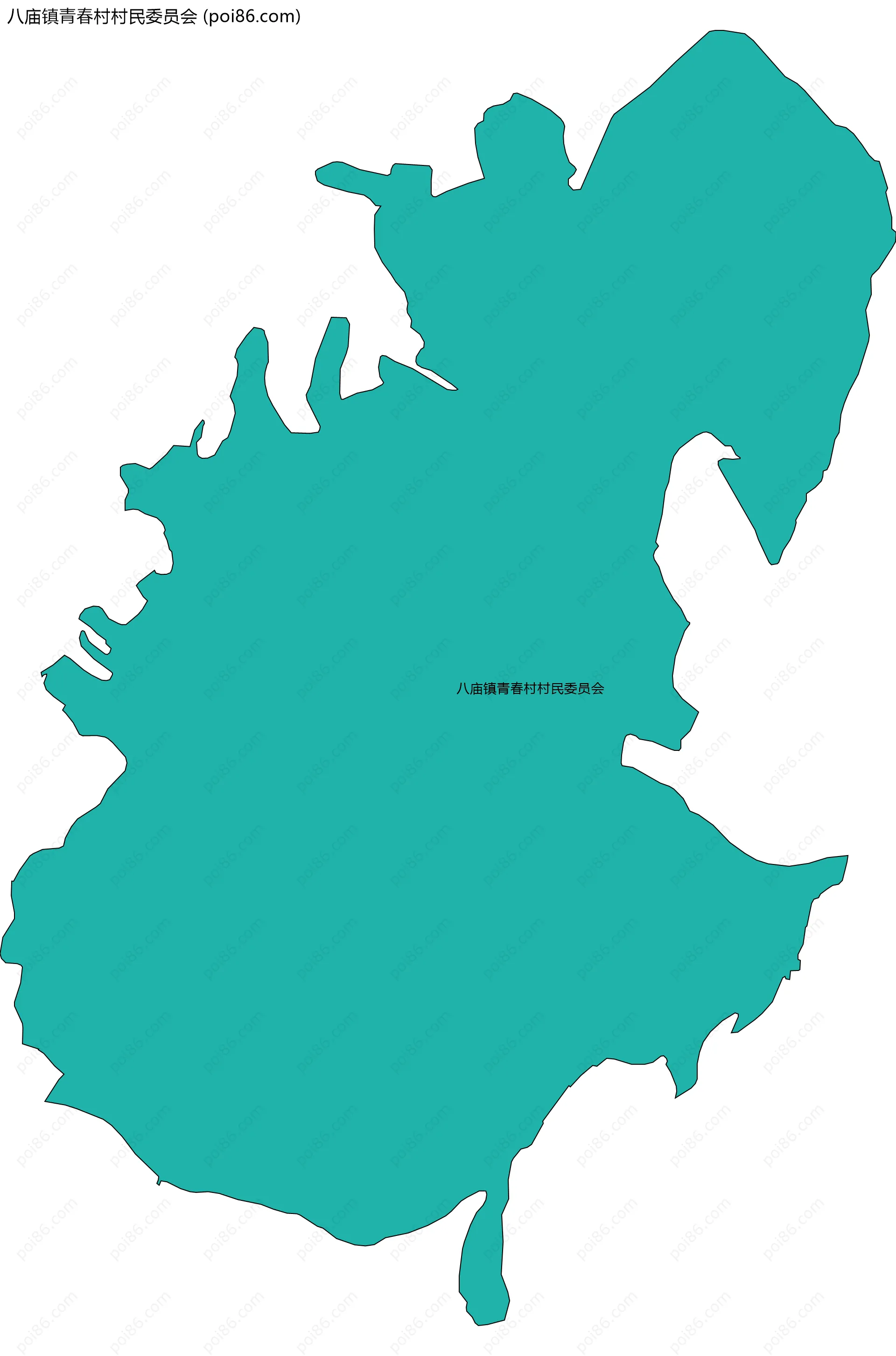 八庙镇青春村村民委员会边界地图
