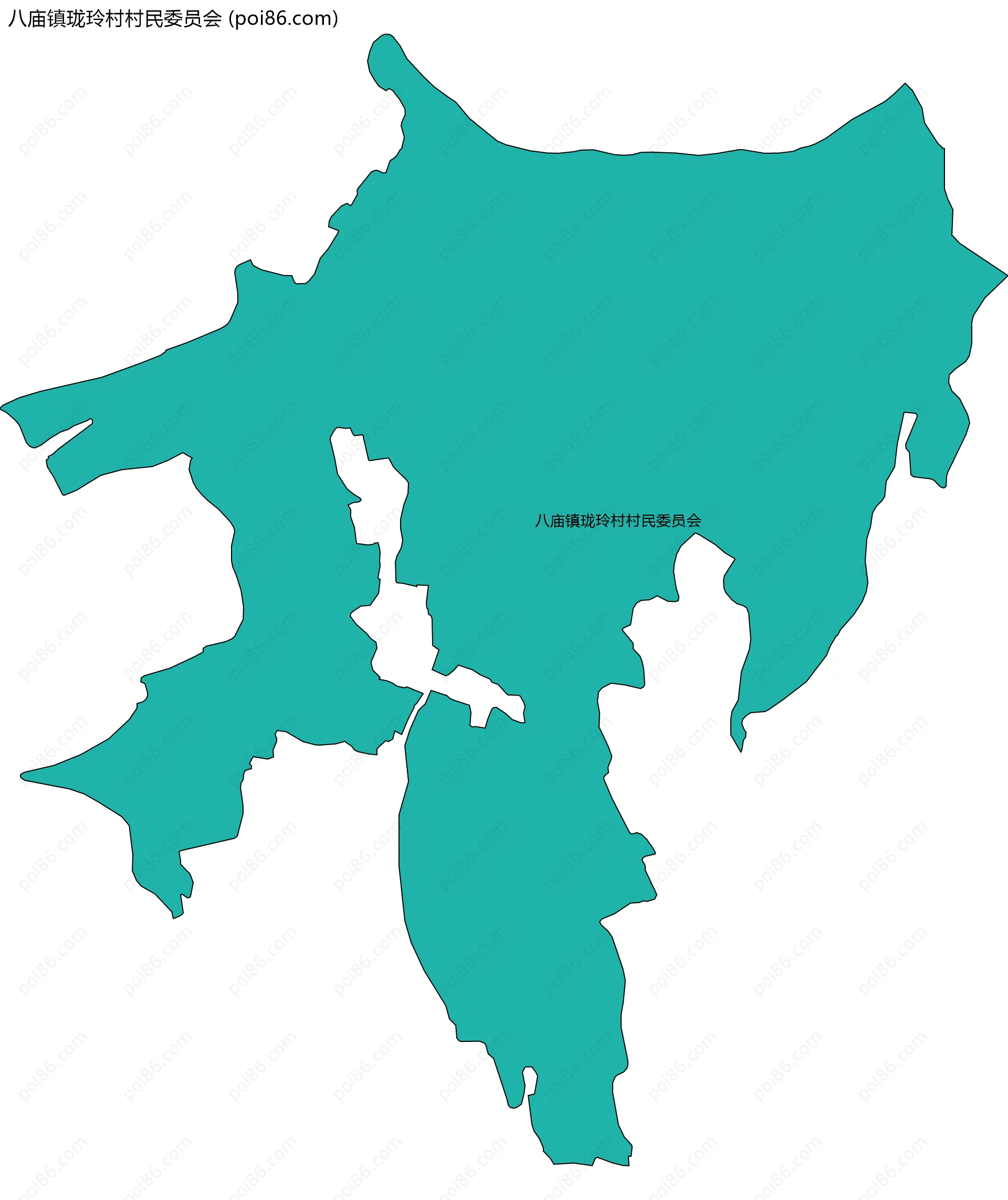 八庙镇珑玲村村民委员会边界地图