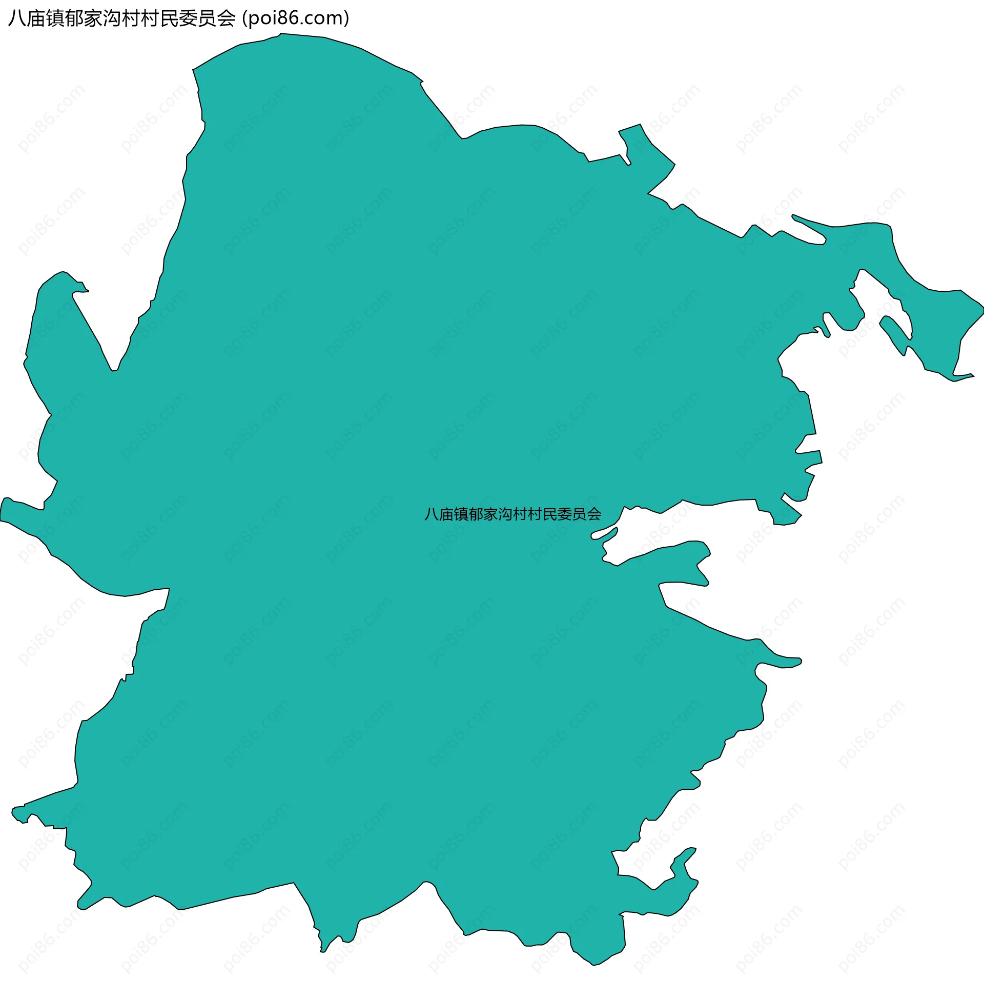 八庙镇郁家沟村村民委员会边界地图