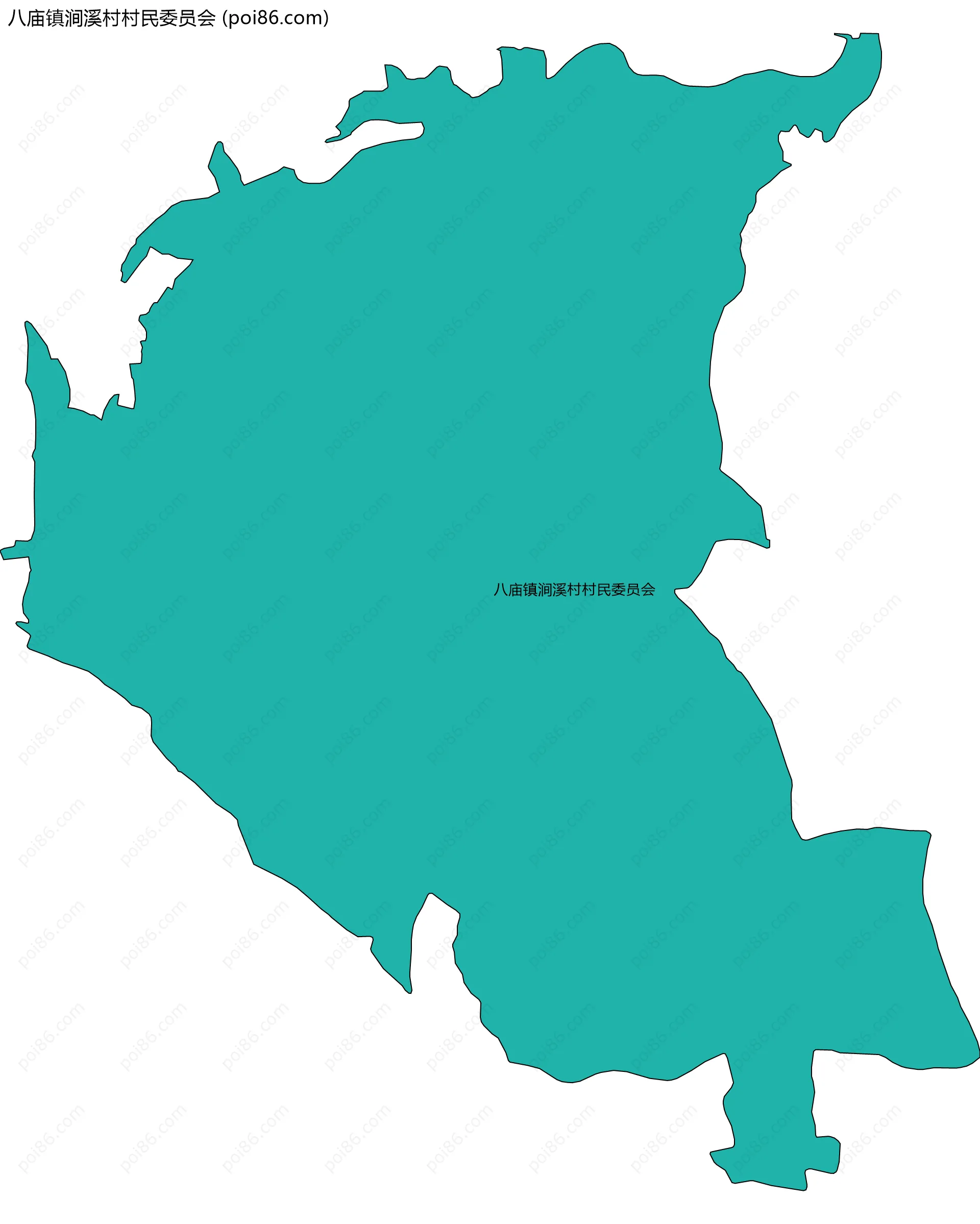 八庙镇涧溪村村民委员会边界地图