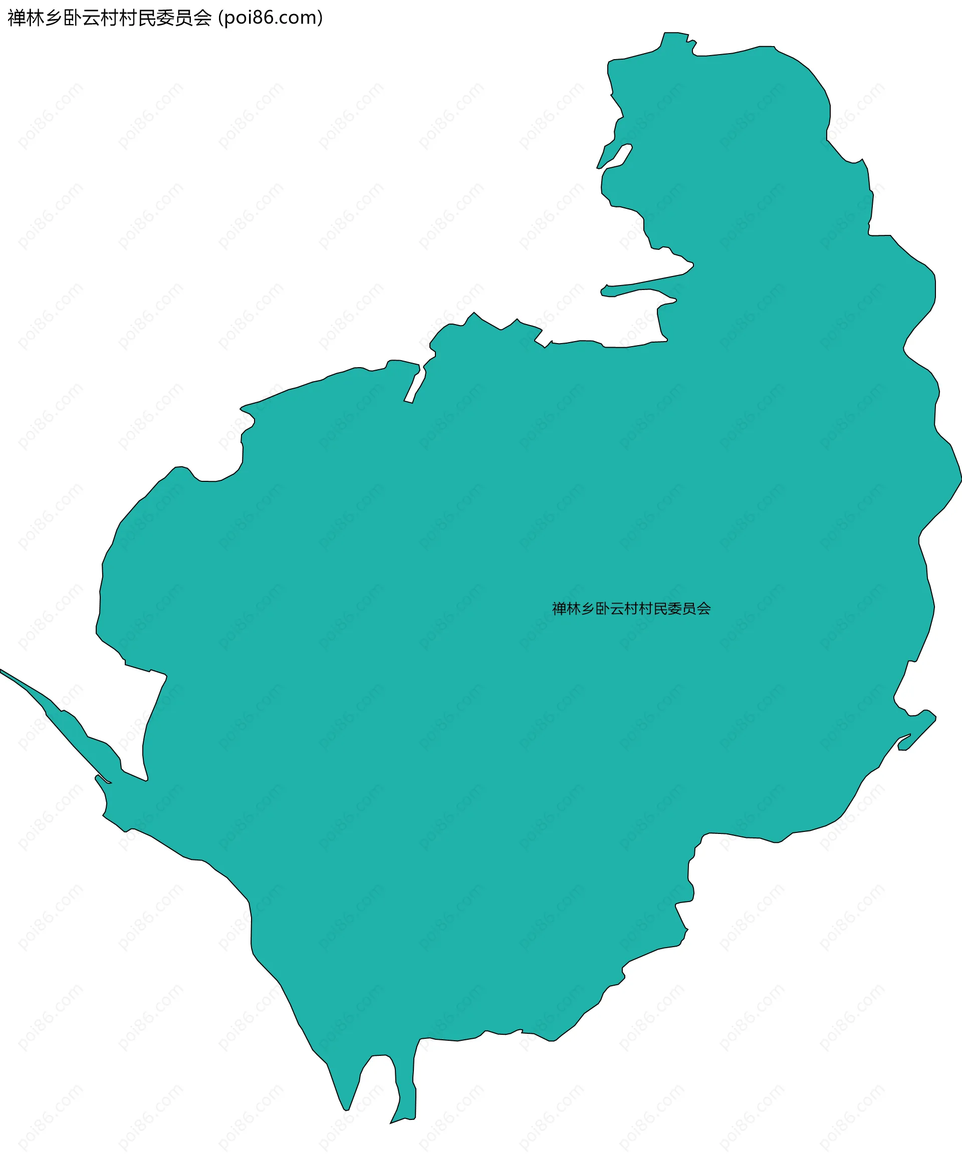 禅林乡卧云村村民委员会边界地图