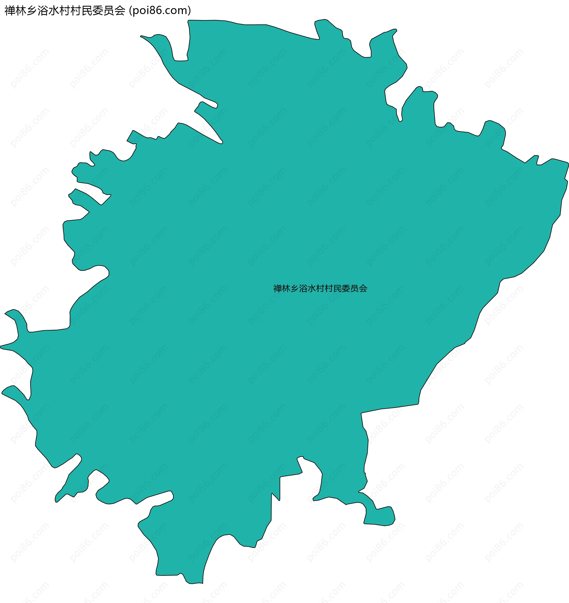 禅林乡浴水村村民委员会边界地图