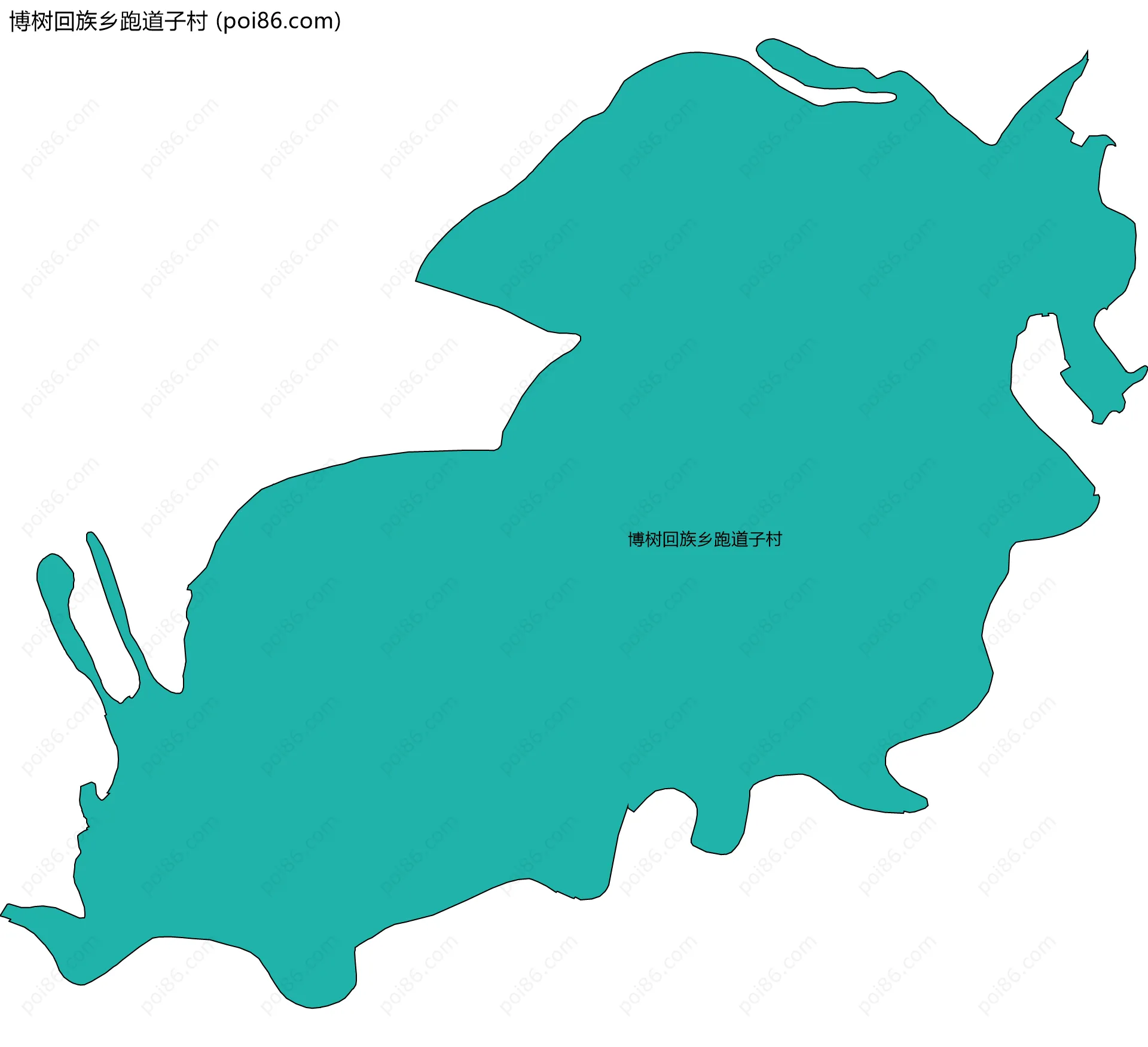 博树回族乡跑道子村边界地图