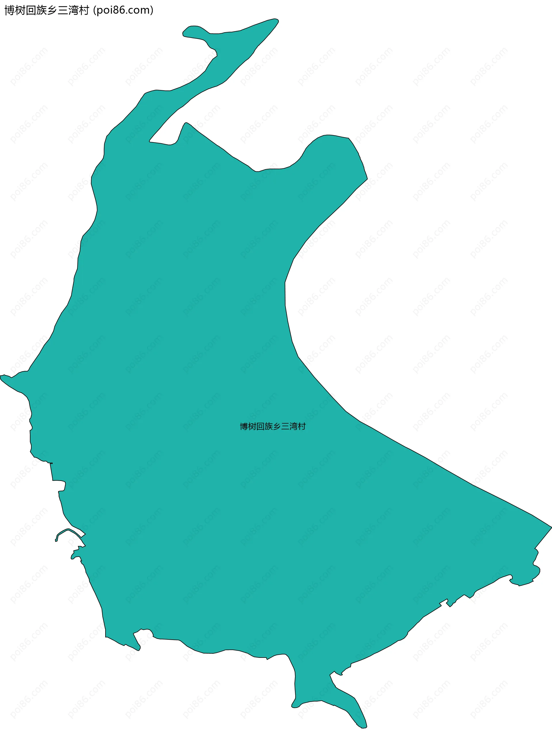 博树回族乡三湾村边界地图