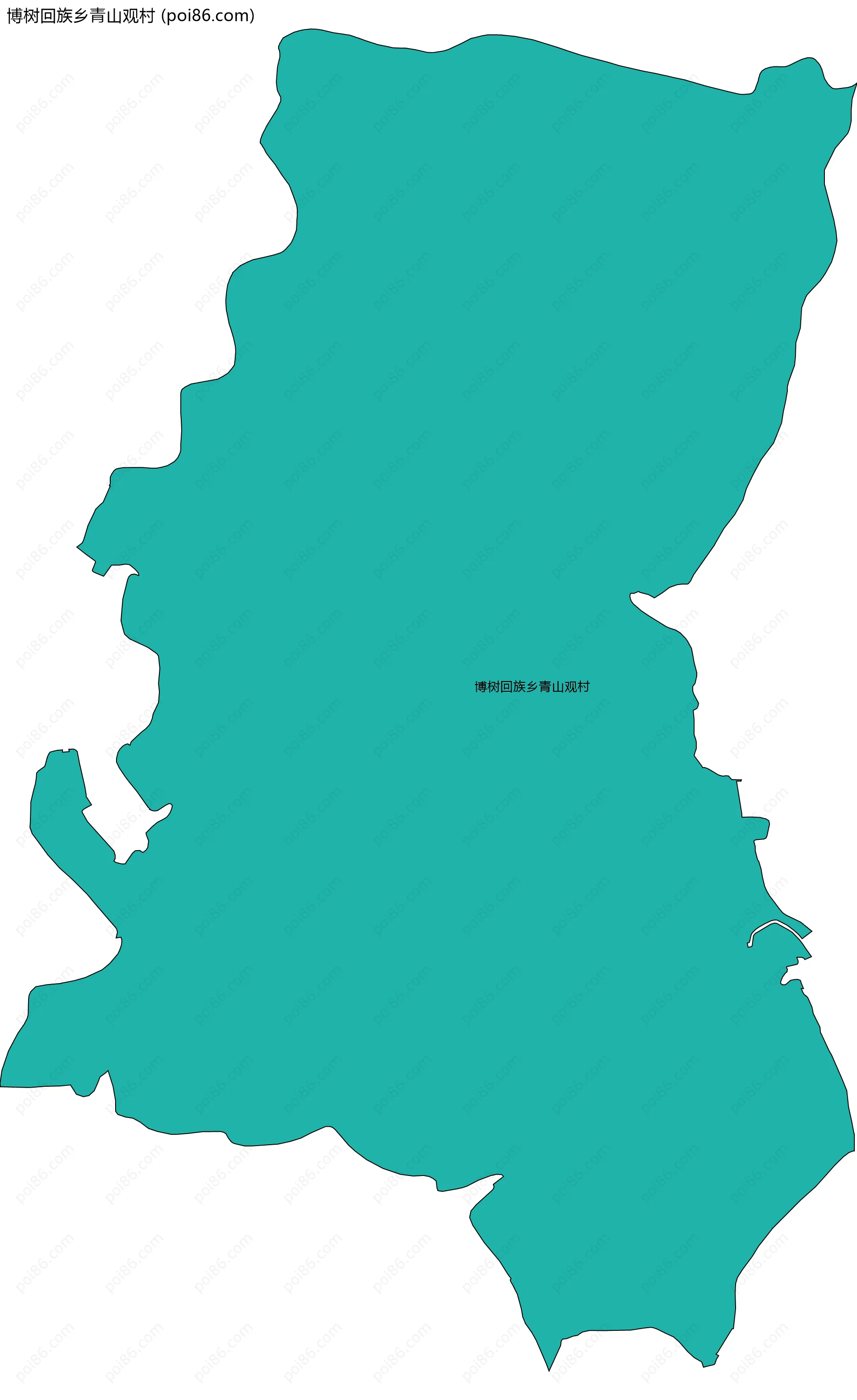 博树回族乡青山观村边界地图