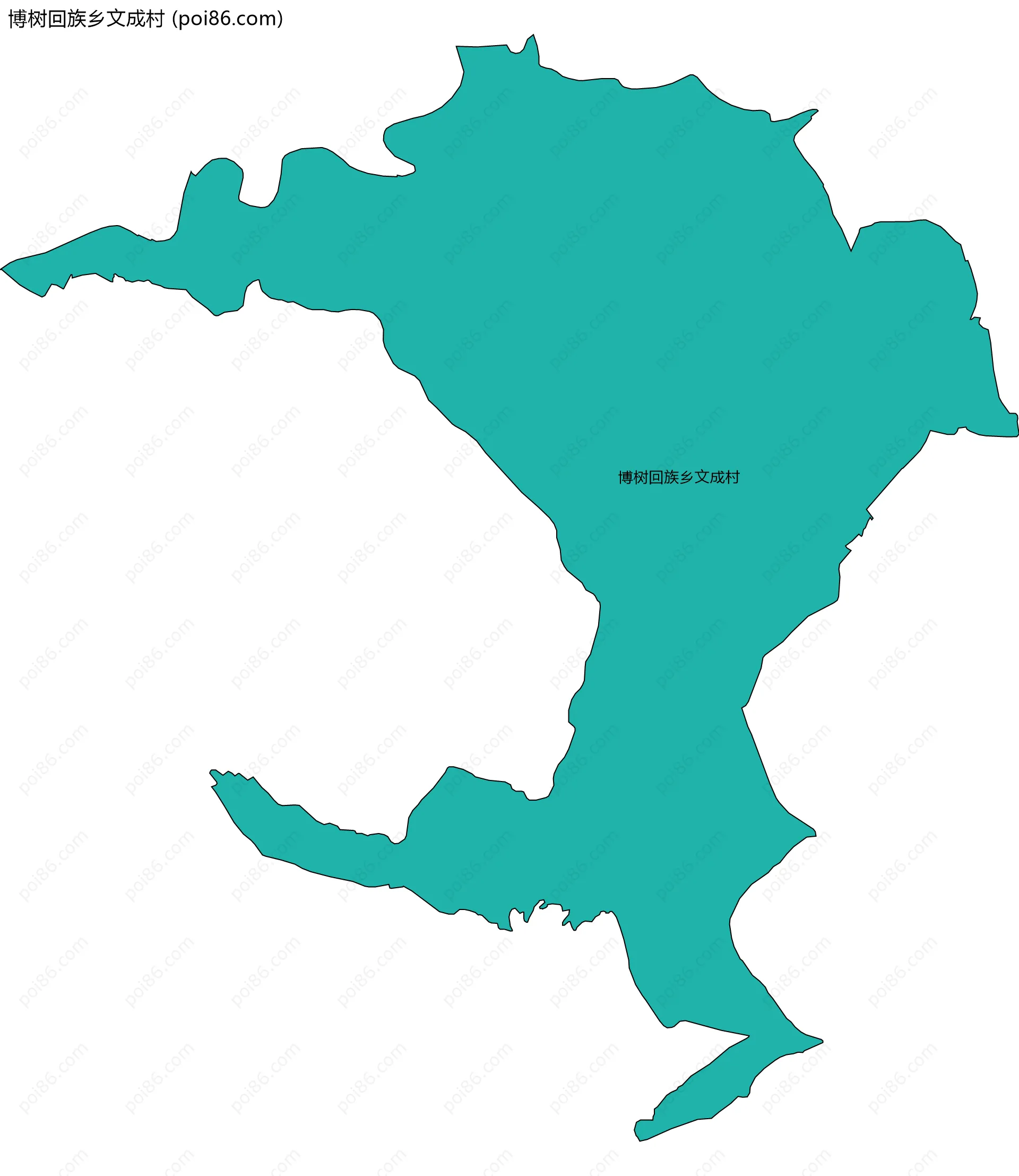 博树回族乡文成村边界地图