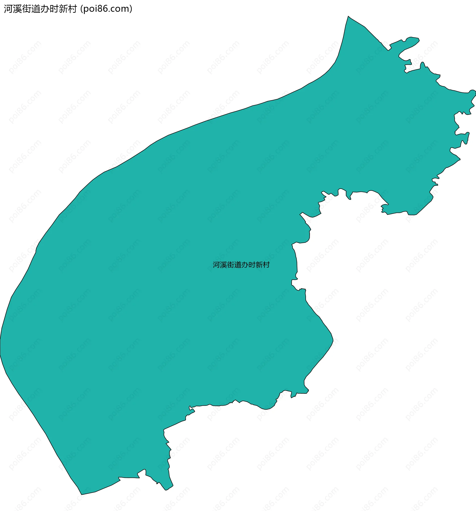 河溪街道办时新村边界地图