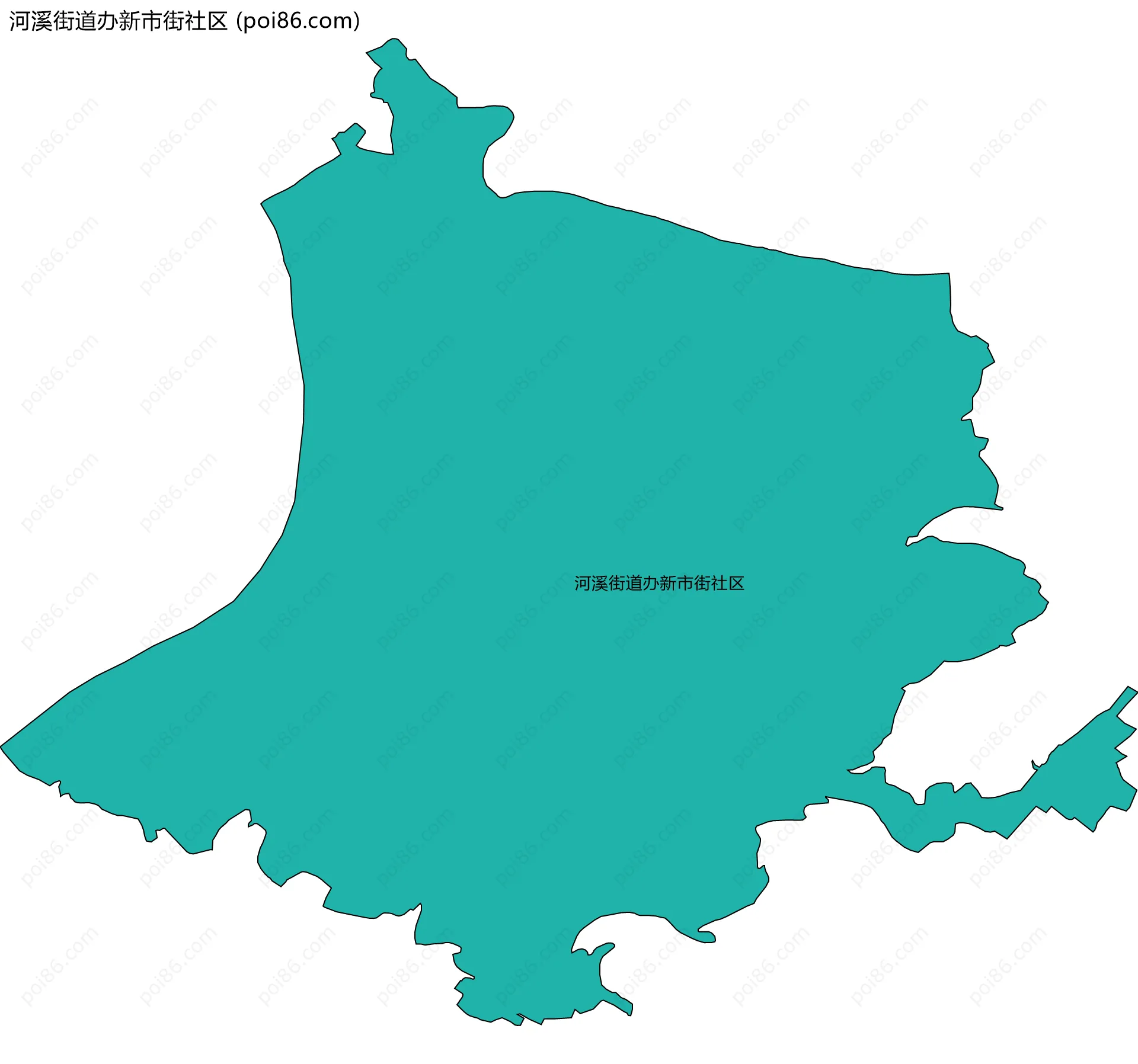 河溪街道办新市街社区边界地图