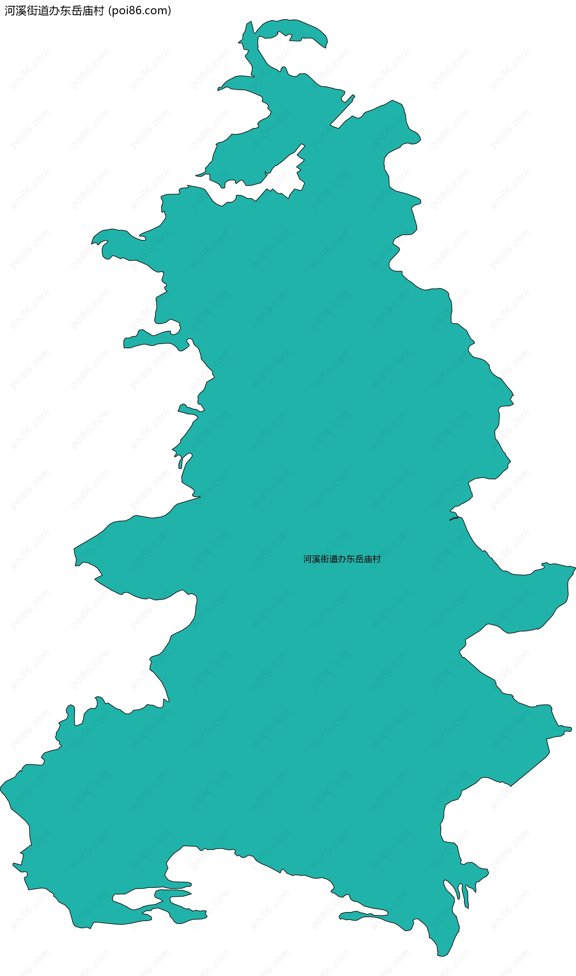 河溪街道办东岳庙村边界地图