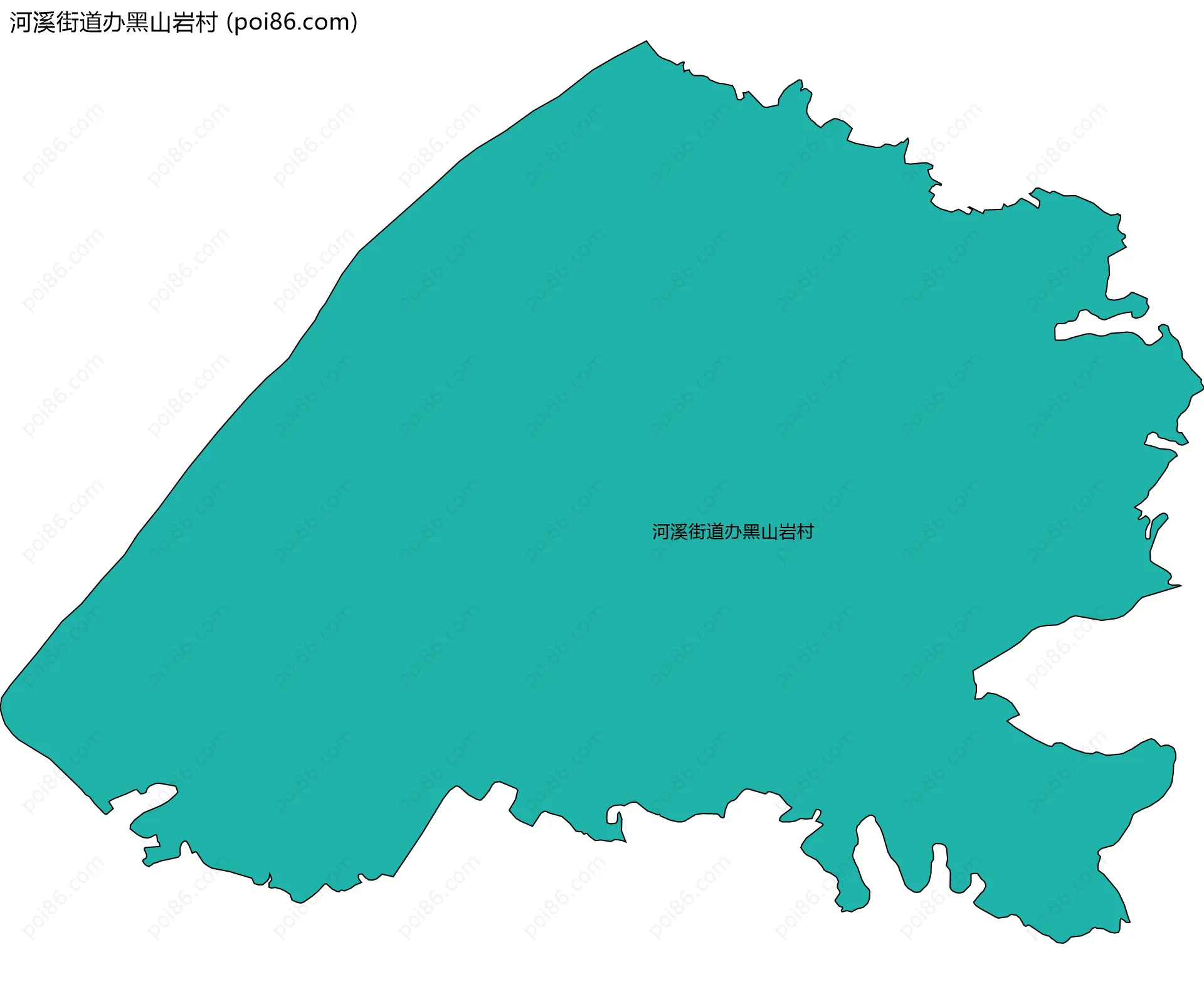 河溪街道办黑山岩村边界地图