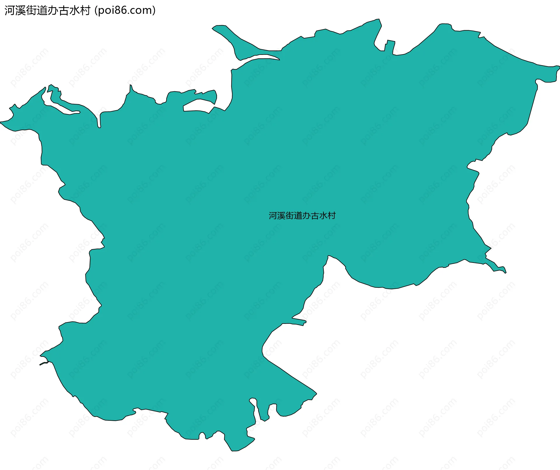 河溪街道办古水村边界地图
