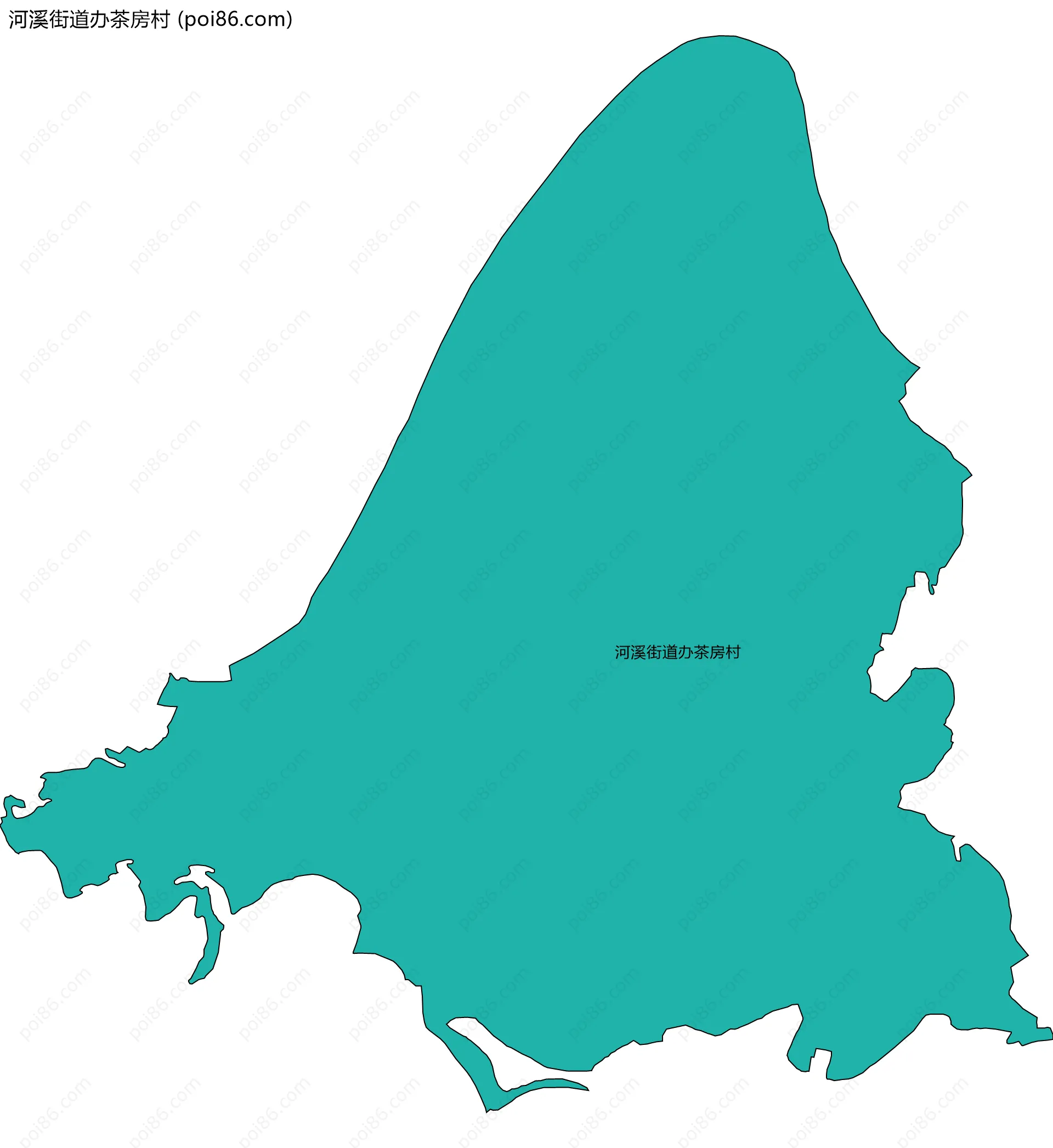 河溪街道办茶房村边界地图