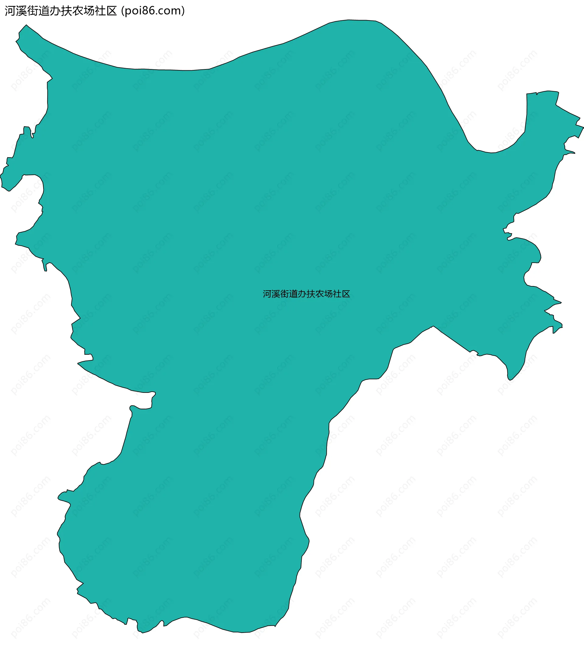 河溪街道办扶农场社区边界地图