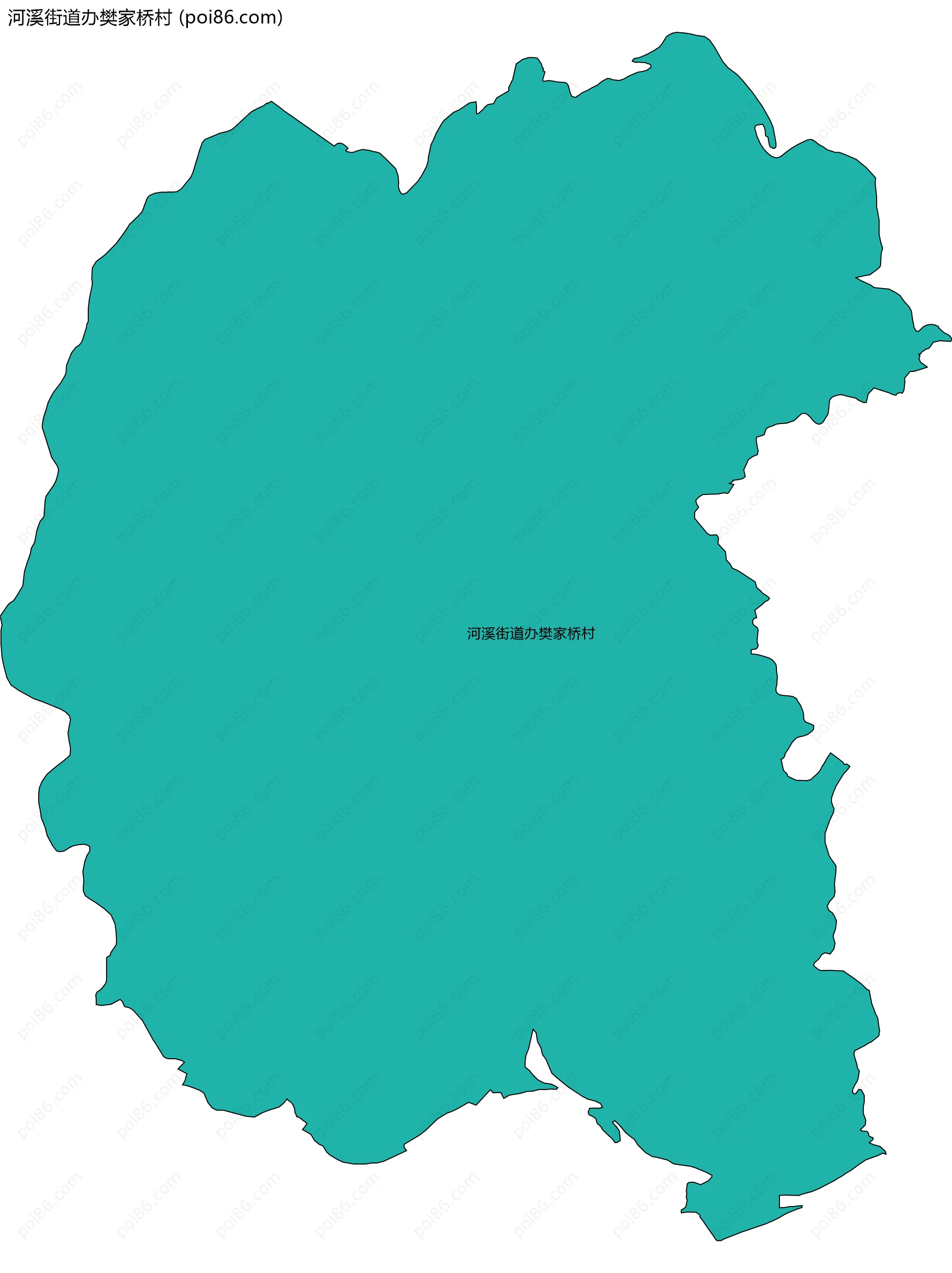 河溪街道办樊家桥村边界地图