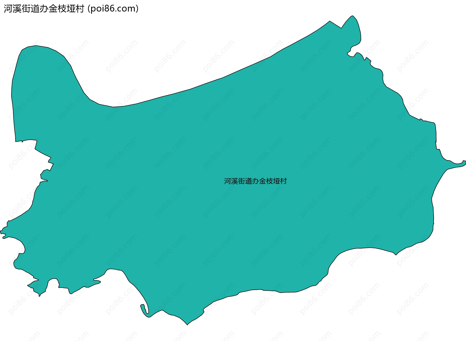 河溪街道办金枝垭村边界地图