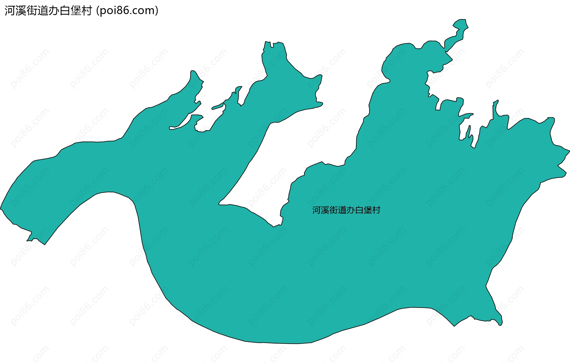 河溪街道办白堡村边界地图