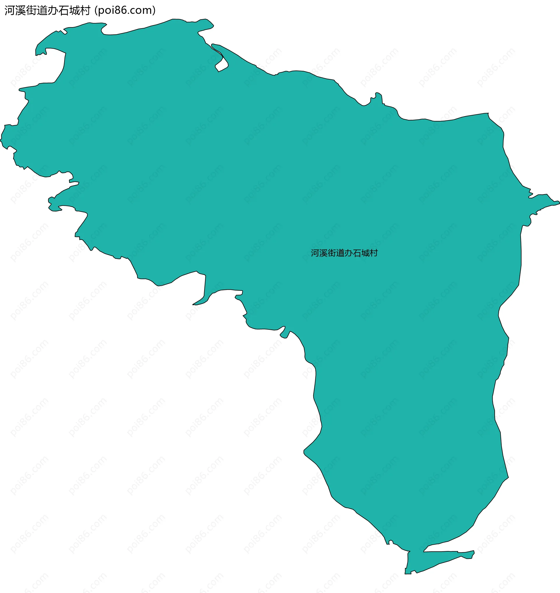 河溪街道办石城村边界地图