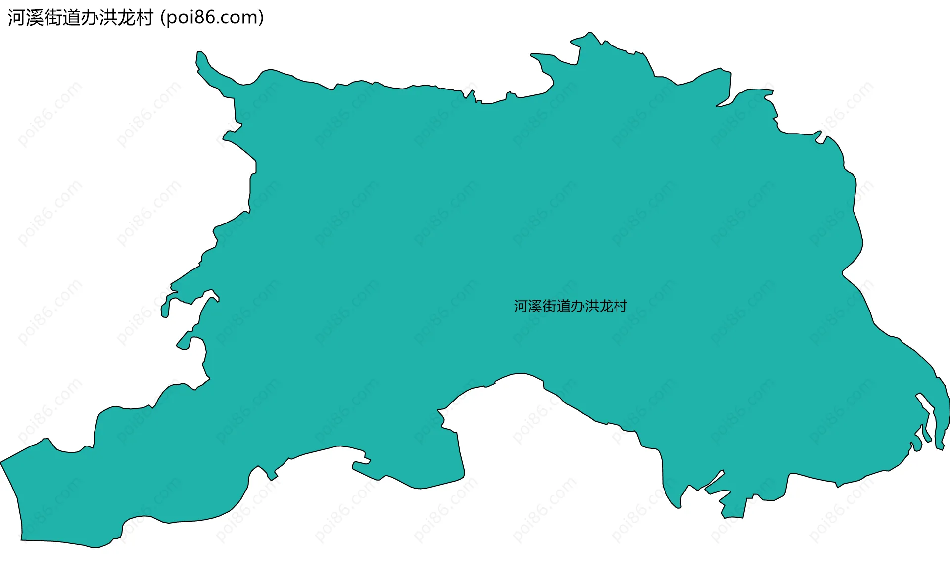 河溪街道办洪龙村边界地图