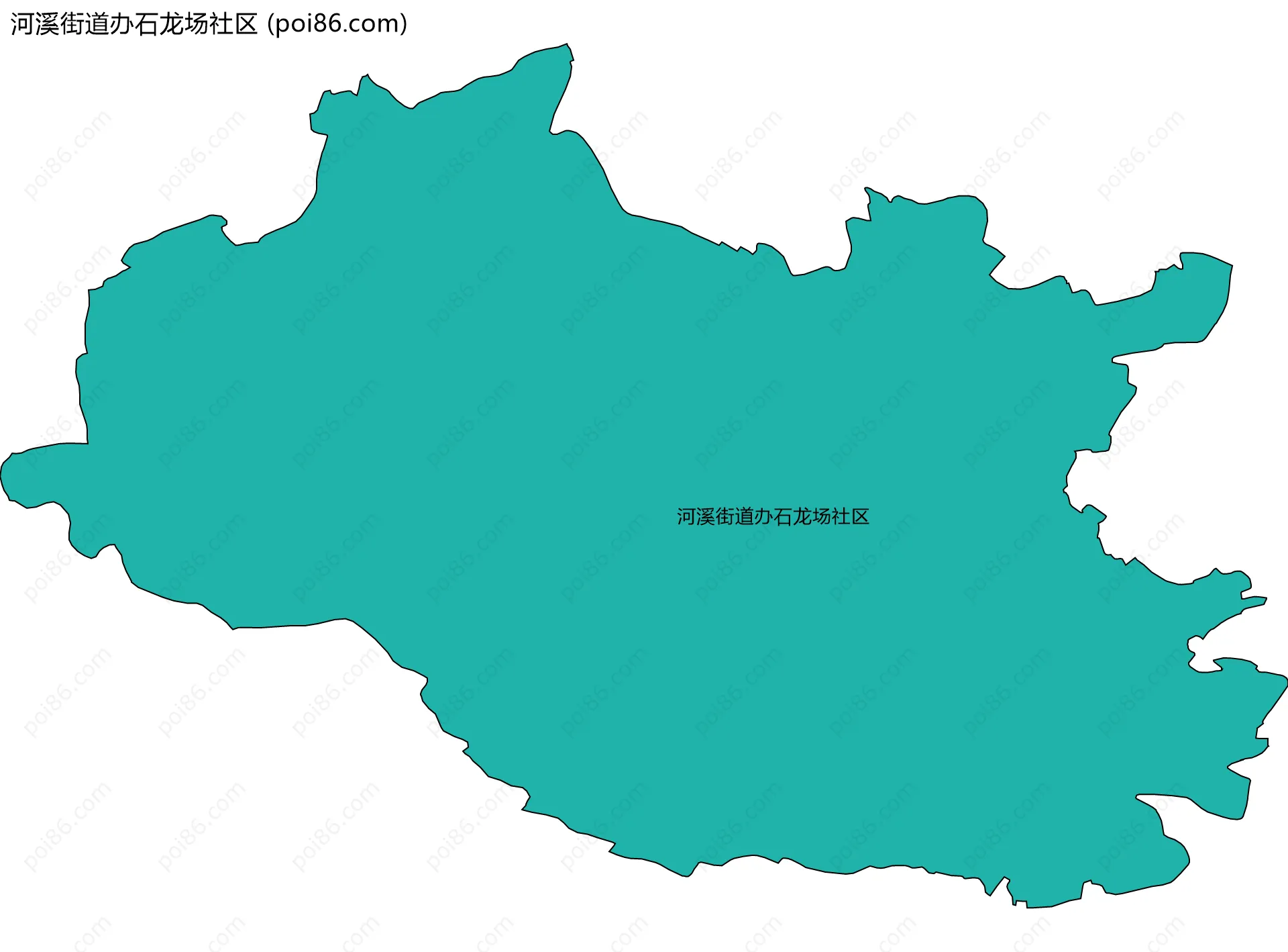 河溪街道办石龙场社区边界地图