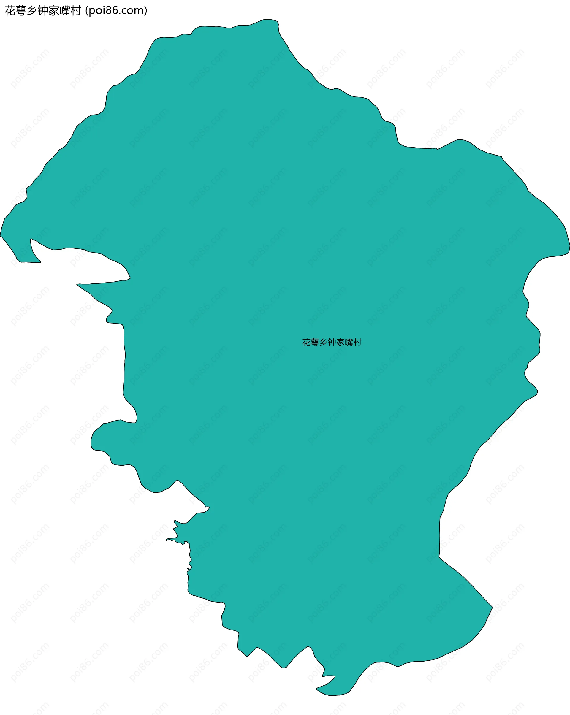 花萼乡钟家嘴村边界地图