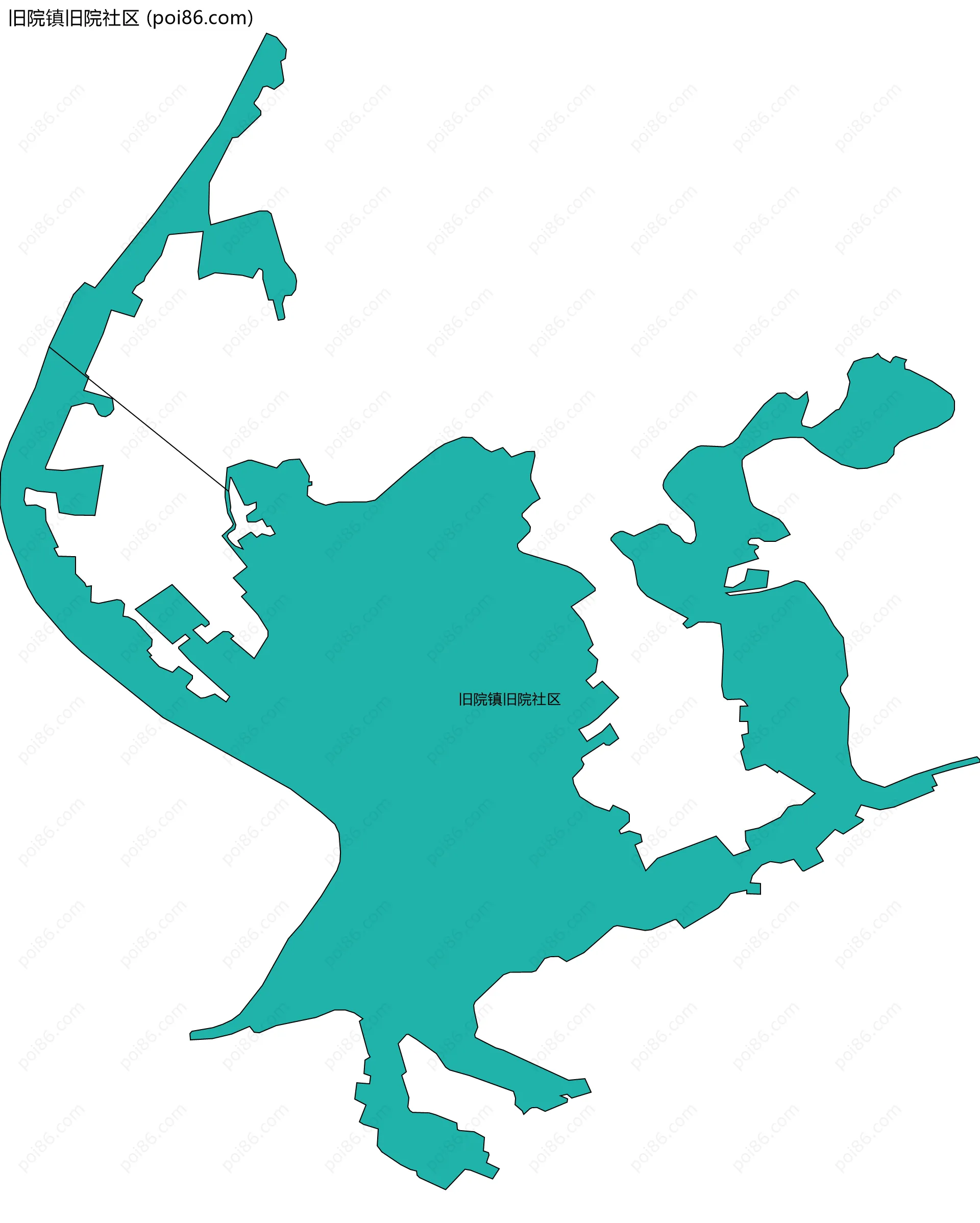 旧院镇旧院社区边界地图