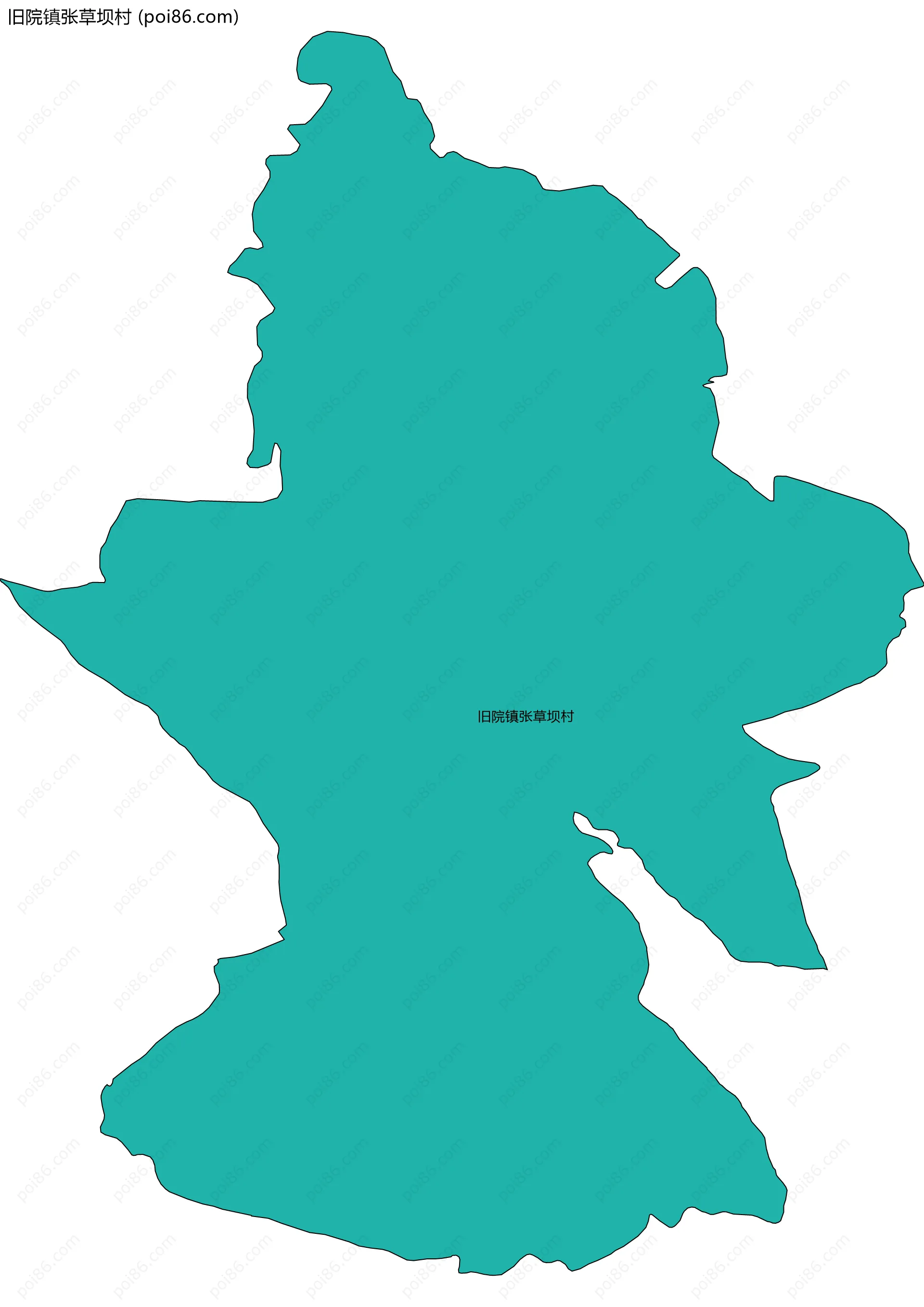 旧院镇张草坝村边界地图