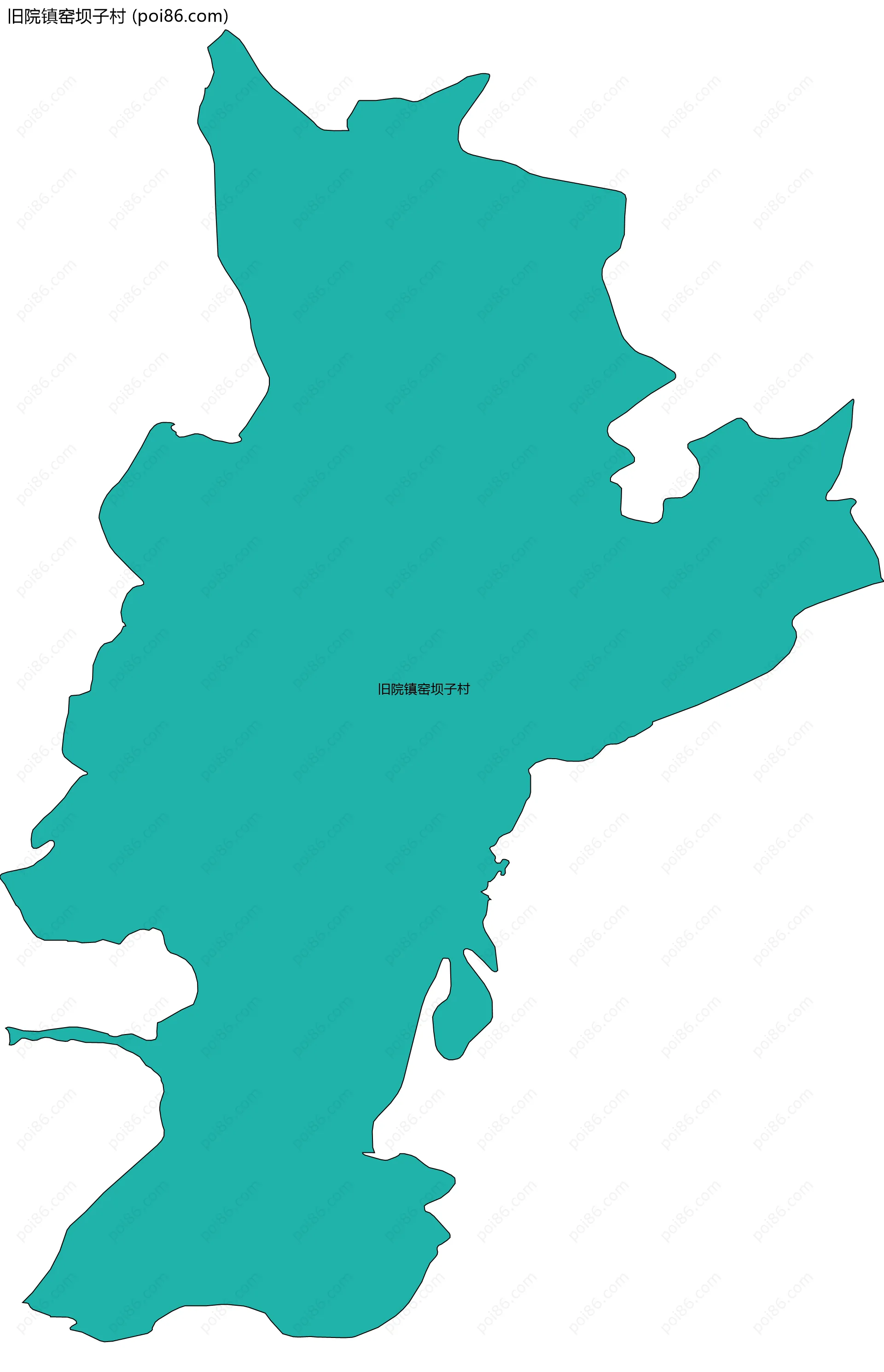 旧院镇窑坝子村边界地图