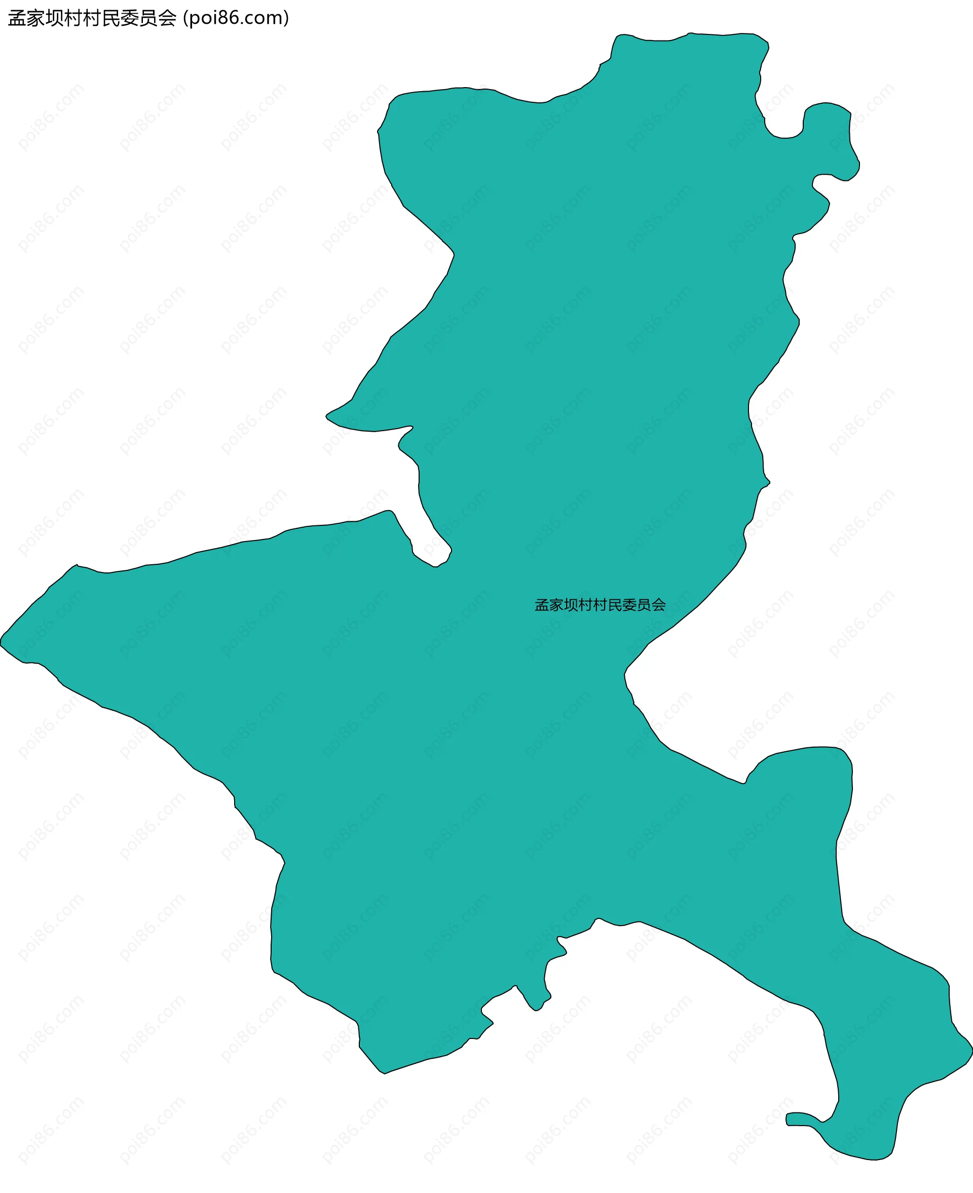 孟家坝村村民委员会边界地图