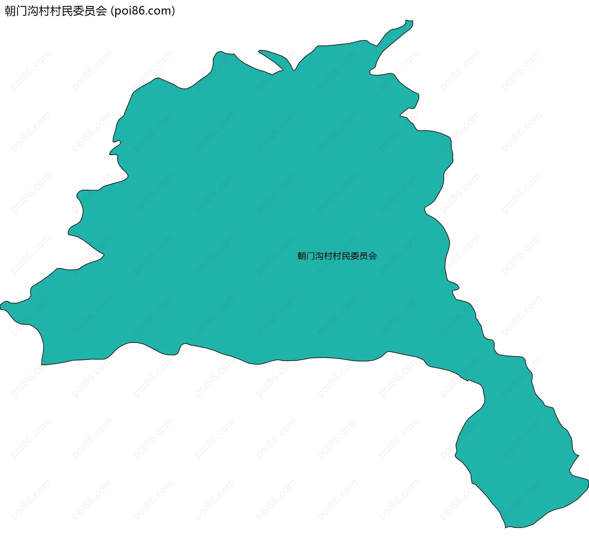 朝门沟村村民委员会边界地图